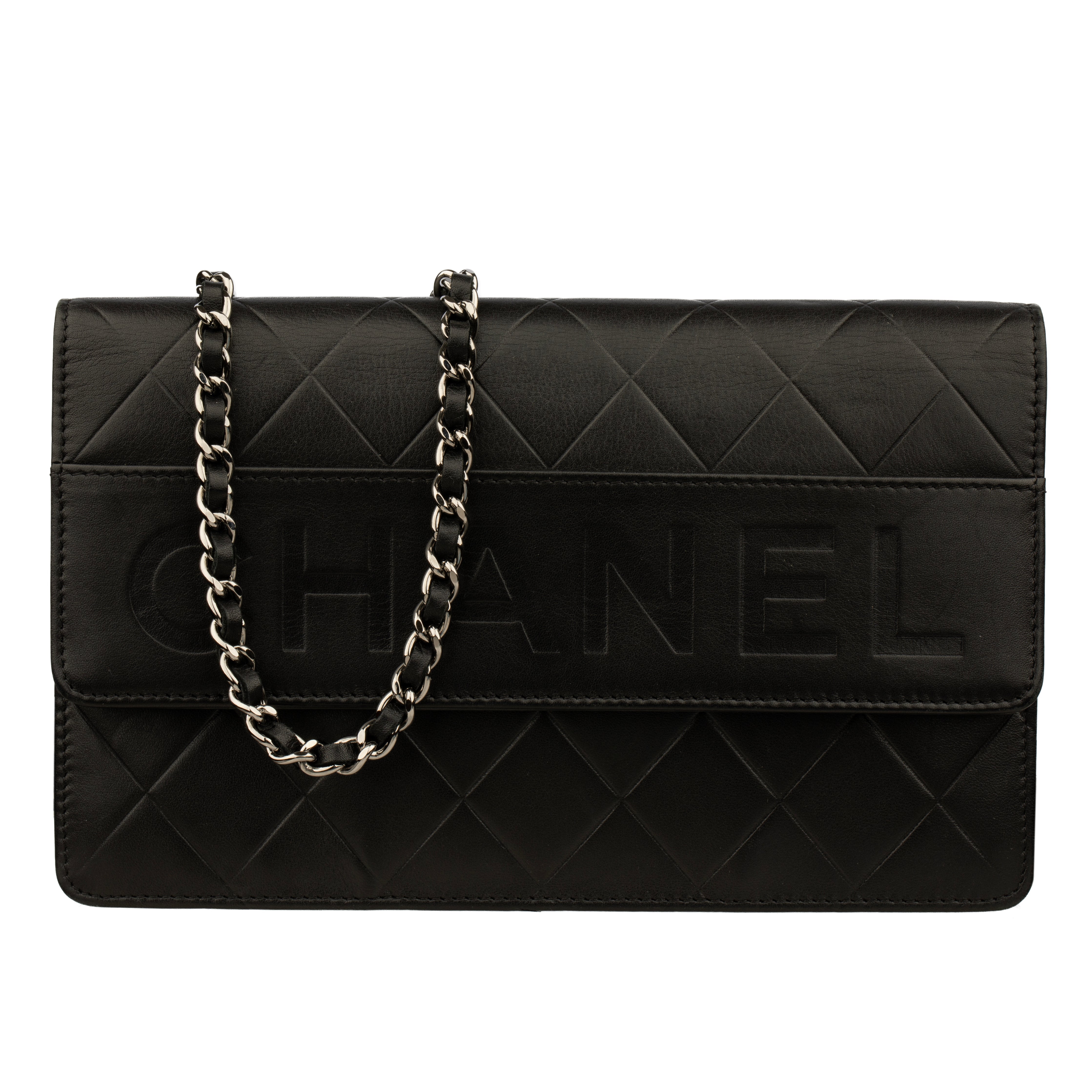 Chanel Wallet On Chain Black Quilted Lambskin Leather