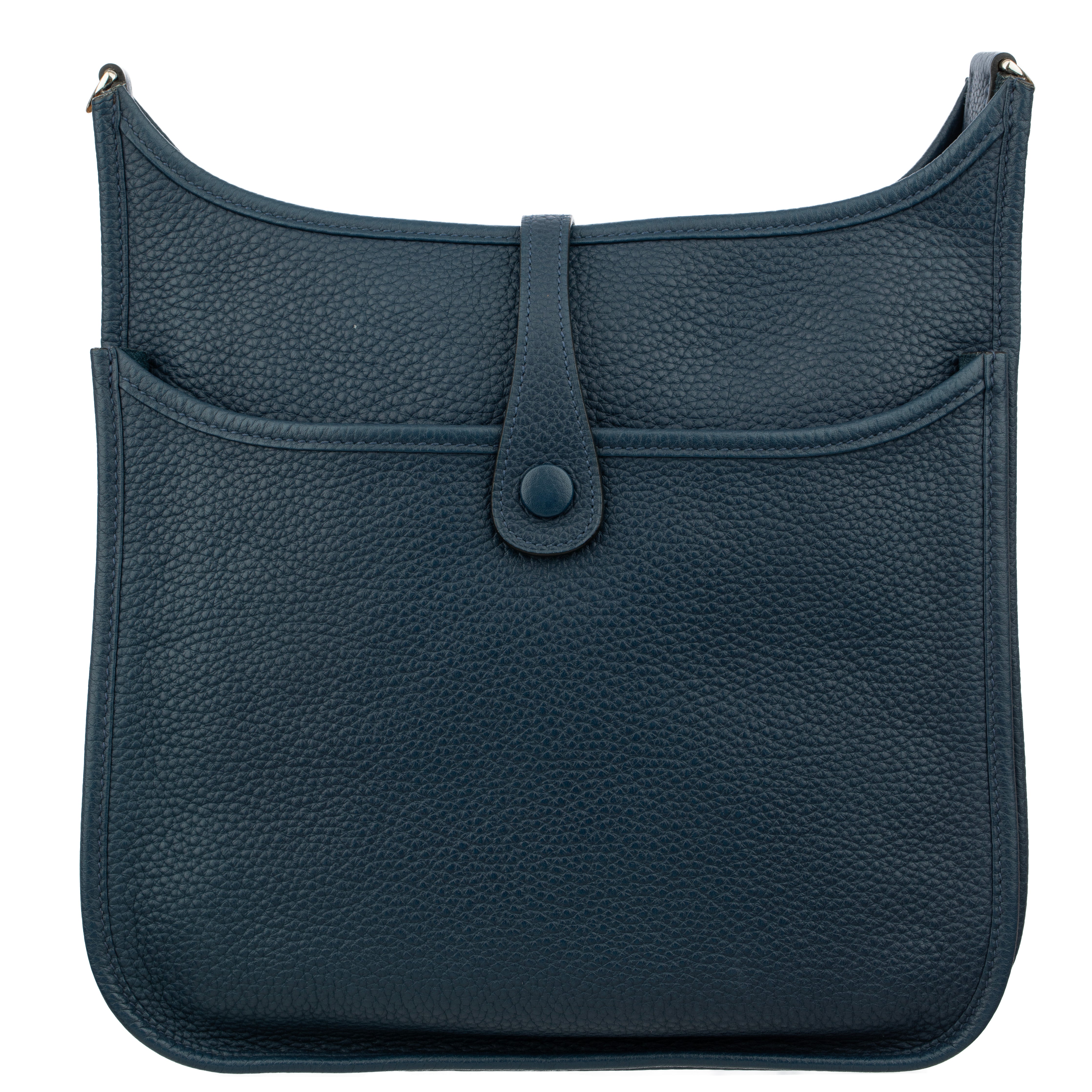Hermes Evelyn PM Blue Nuit Clemence Leather Palladium Hardware