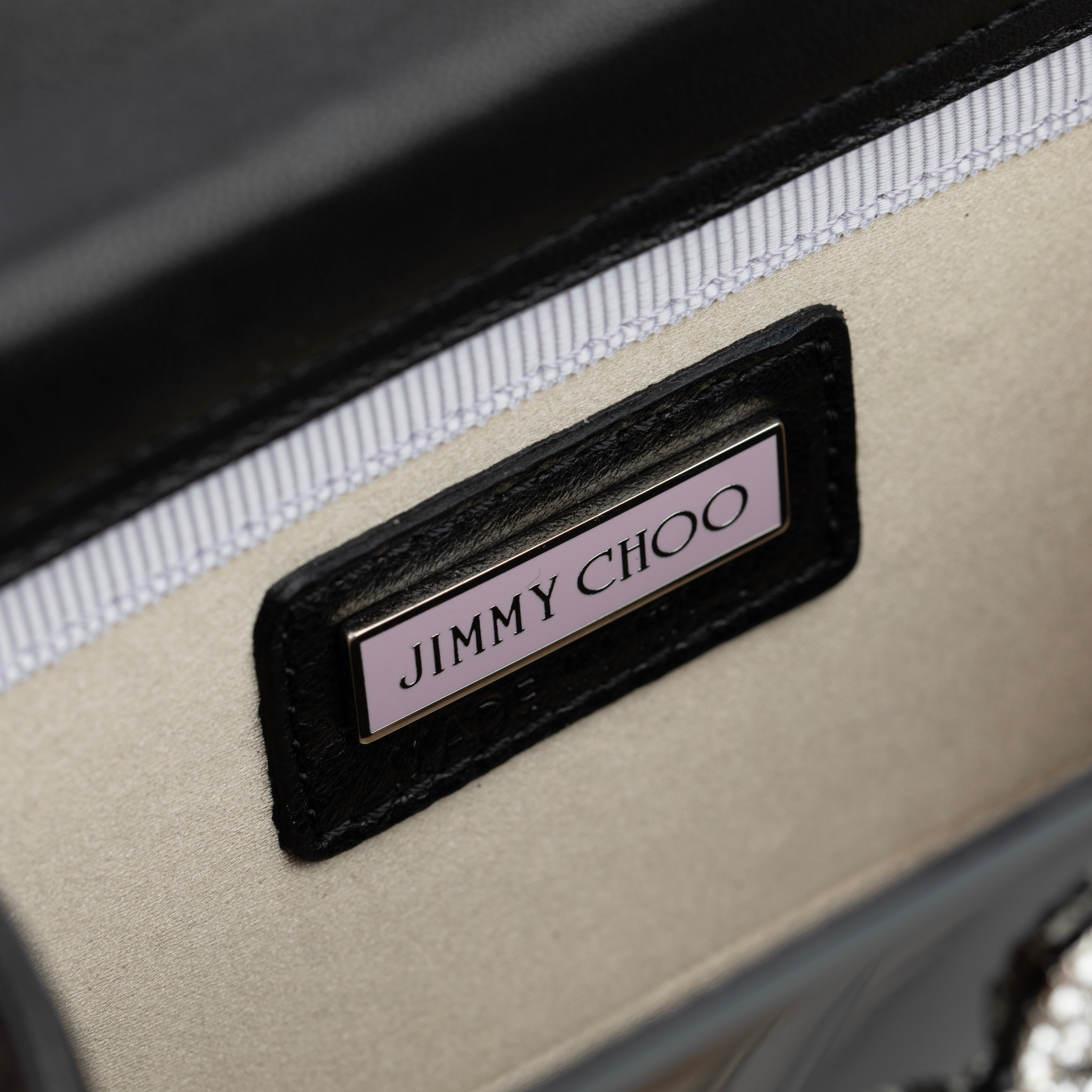 Jimmy Choo Black Acrylic Mini Clutch With Crystal Details
