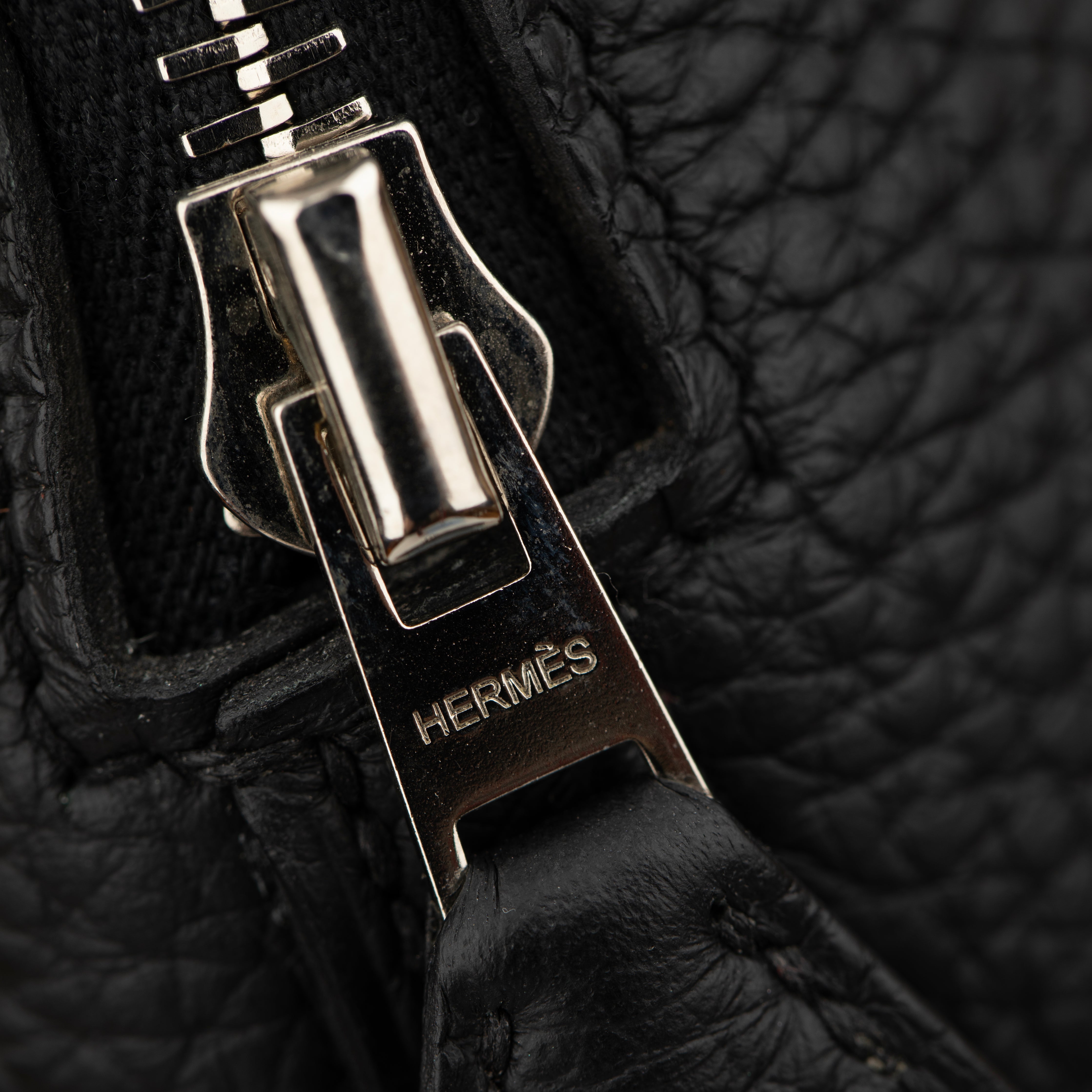 Hermes Bolide 35cm Black Clemence Leather Palladium Hardware