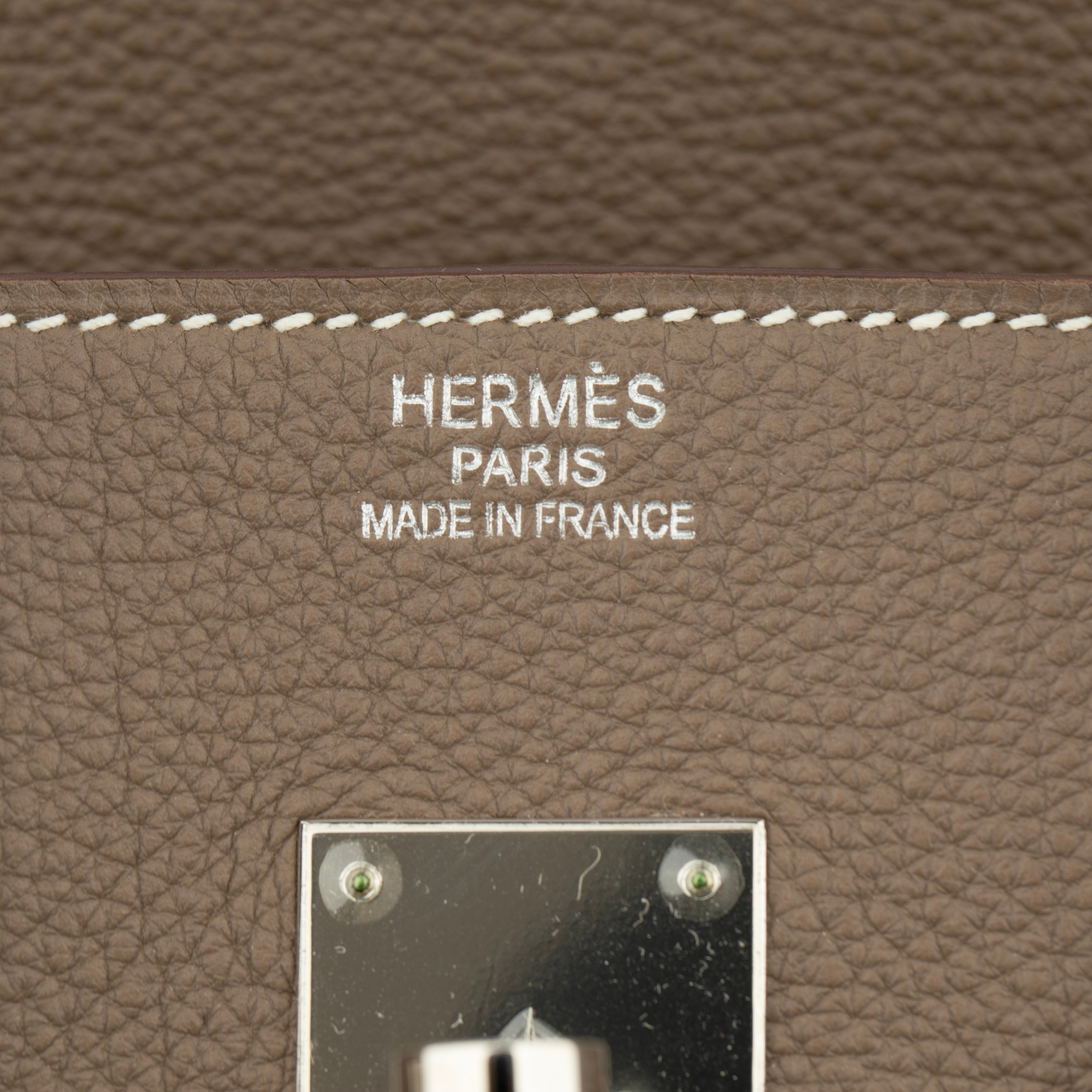 Hermes Birkin 35cm Etoupe Togo Leather Palladium Hardware