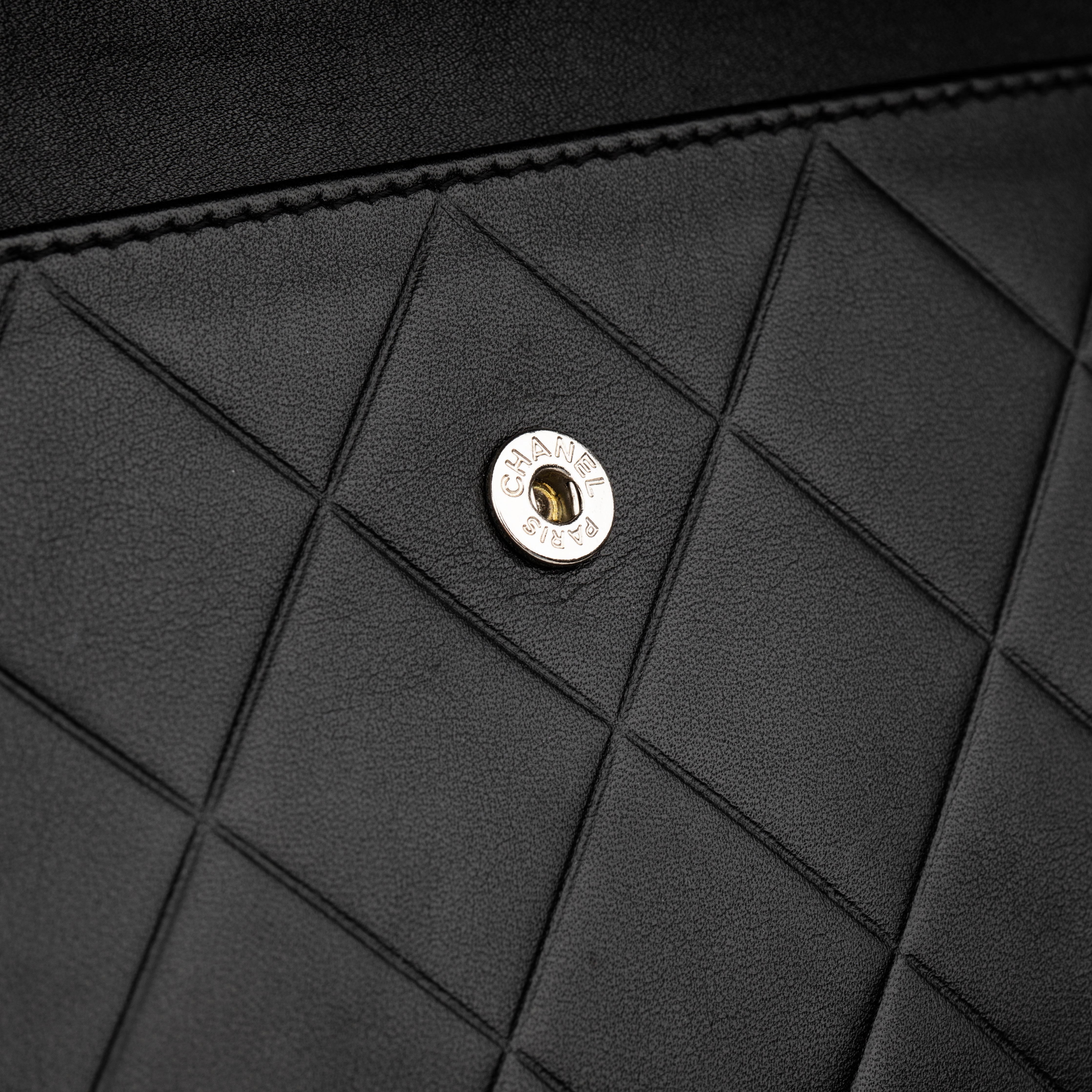 Chanel Wallet On Chain Black Quilted Lambskin Leather
