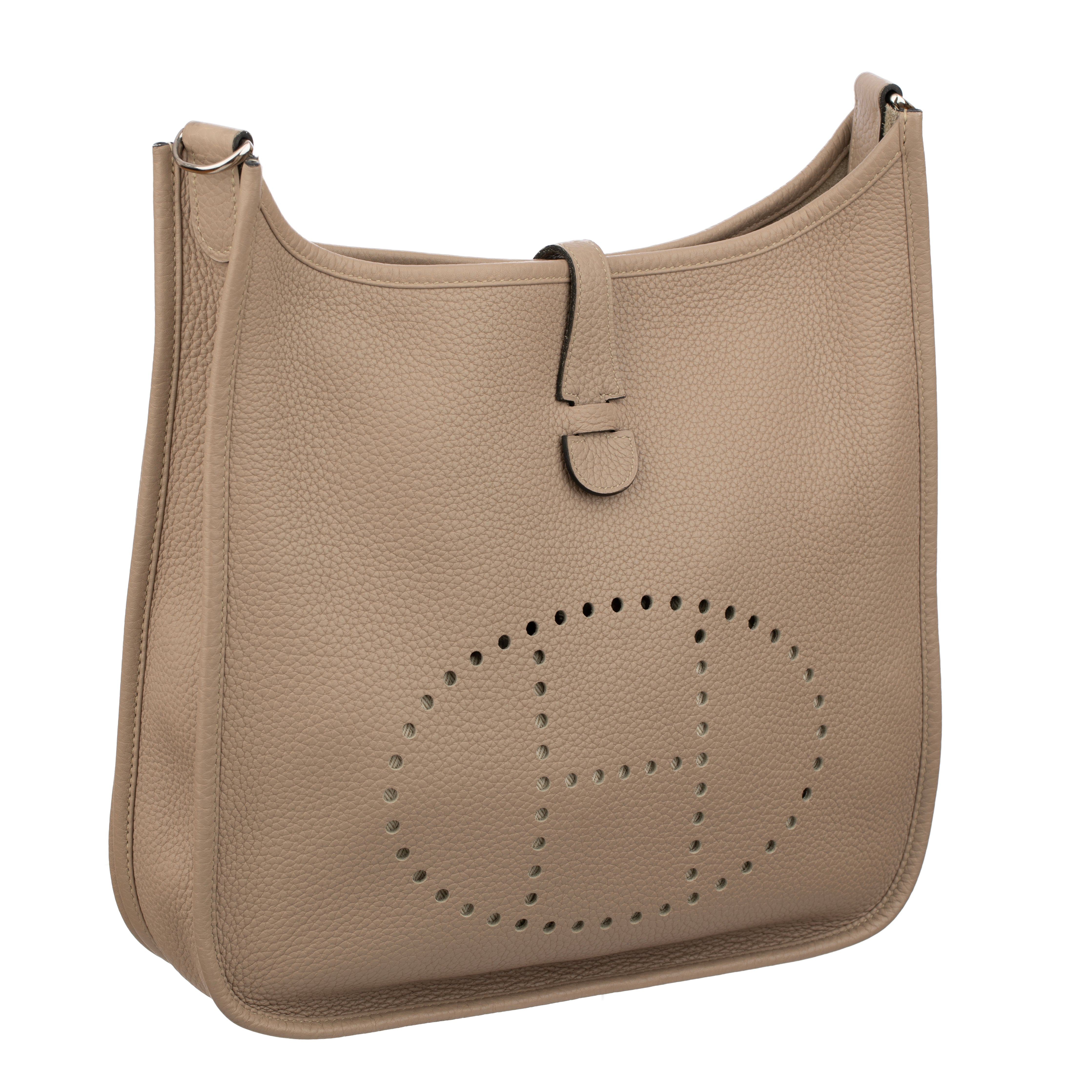 Hermes Evelyn PM Gris Tourterelle Clemence  Leather Palladium Hardware