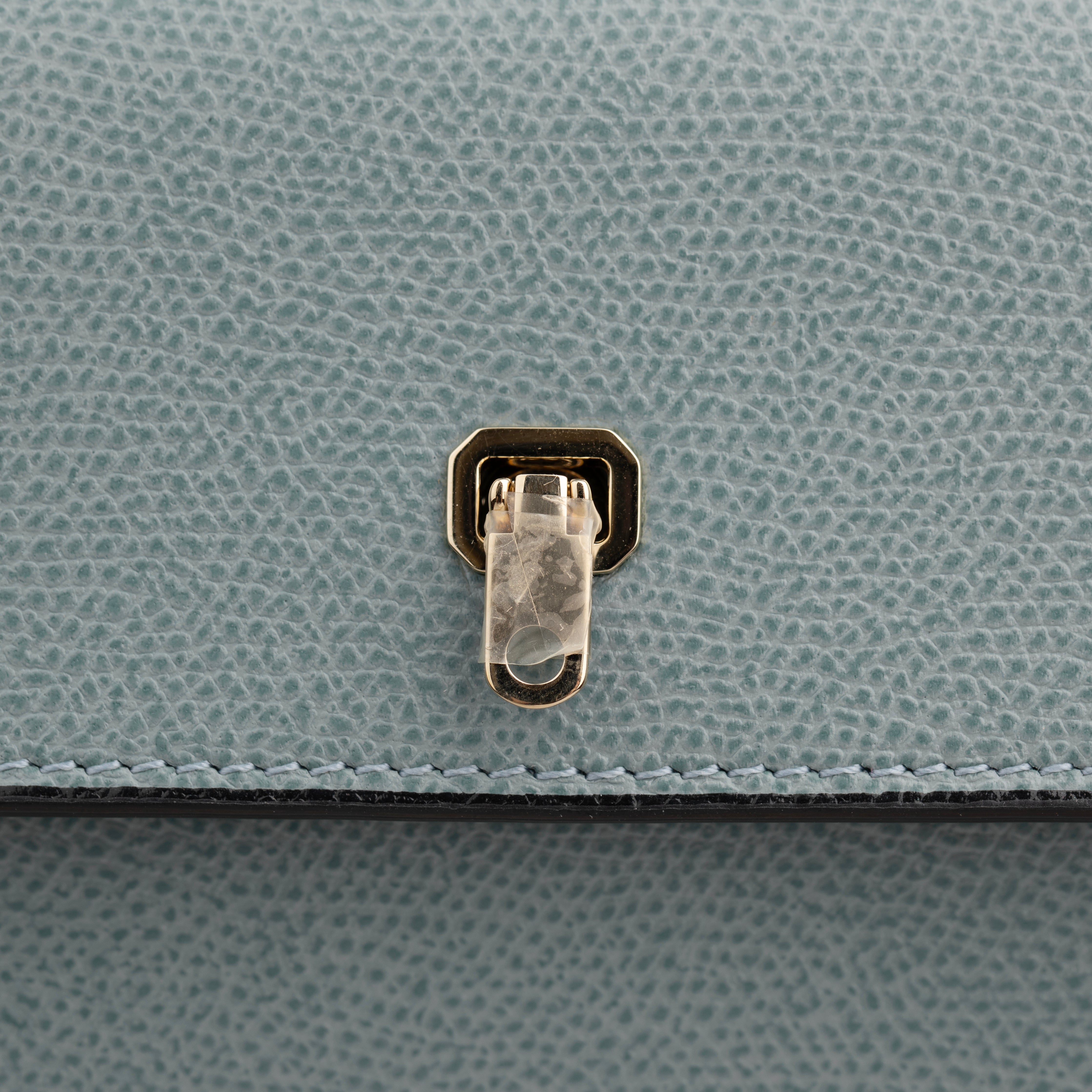 Brera Purse Wallet Smokey Blue Grained Leather Gold Tone Hardware
