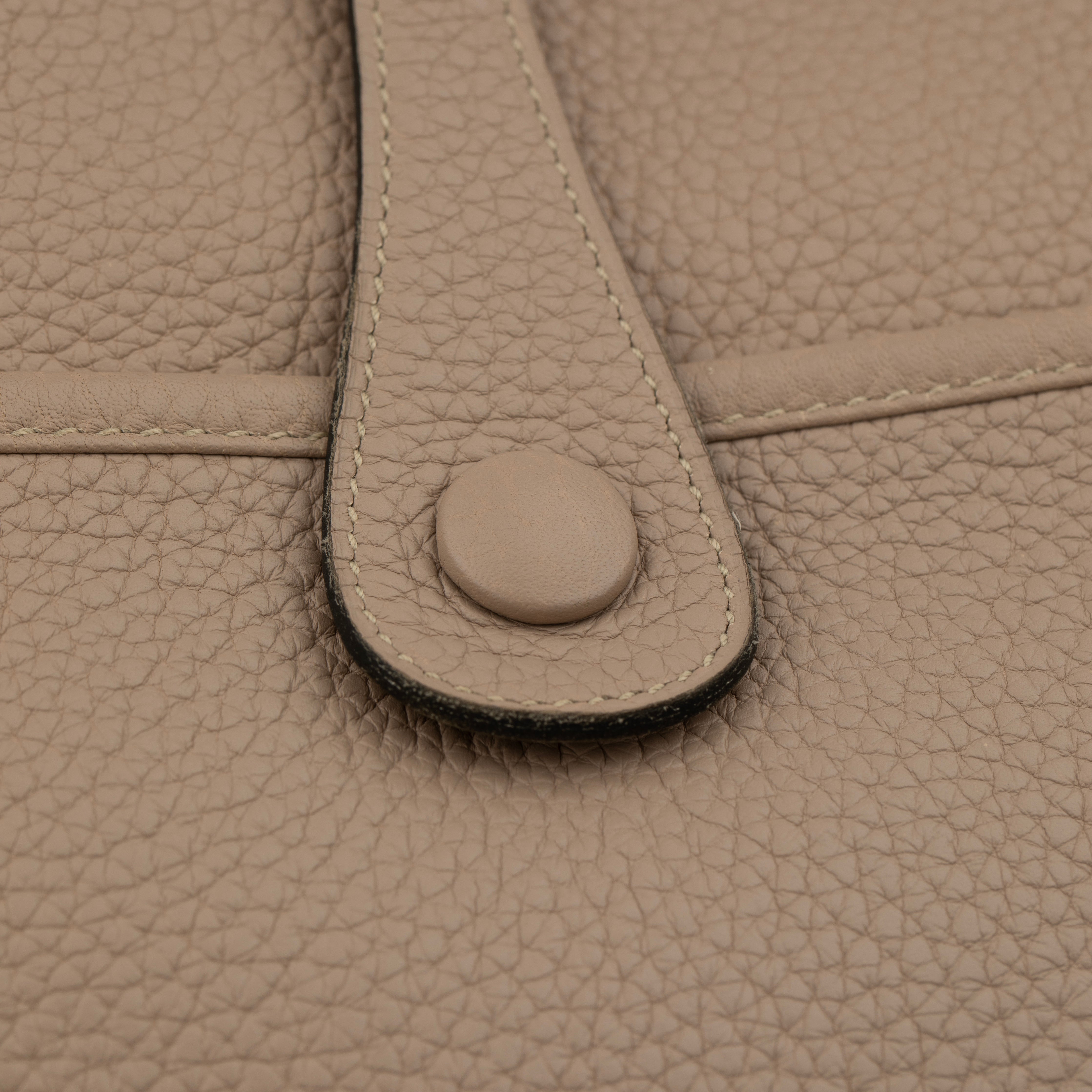 Hermes Evelyn PM Gris Tourterelle Clemence  Leather Palladium Hardware