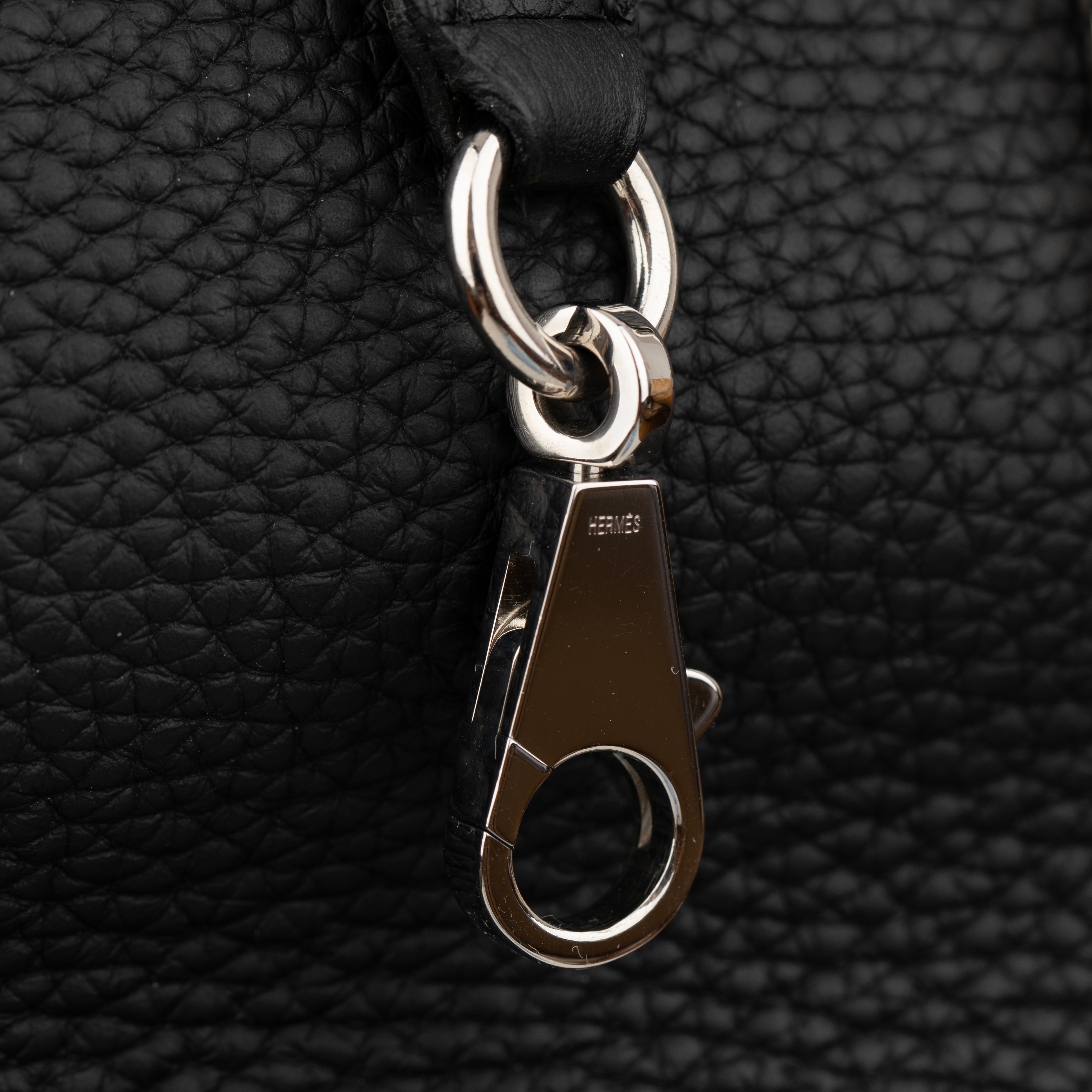 Hermes Bolide 35cm Black Clemence Leather Palladium Hardware