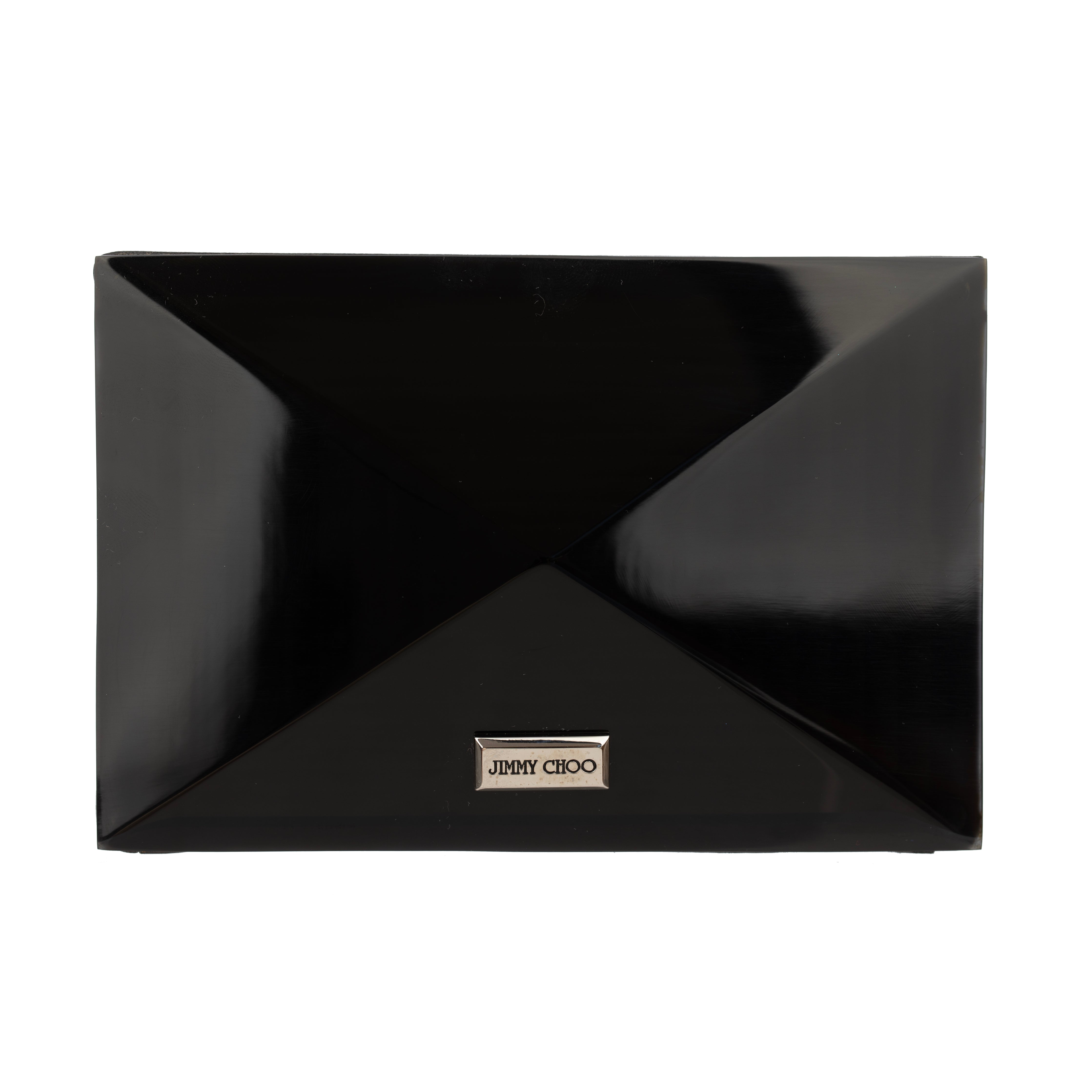 Jimmy Choo Black Acrylic Mini Clutch With Crystal Details