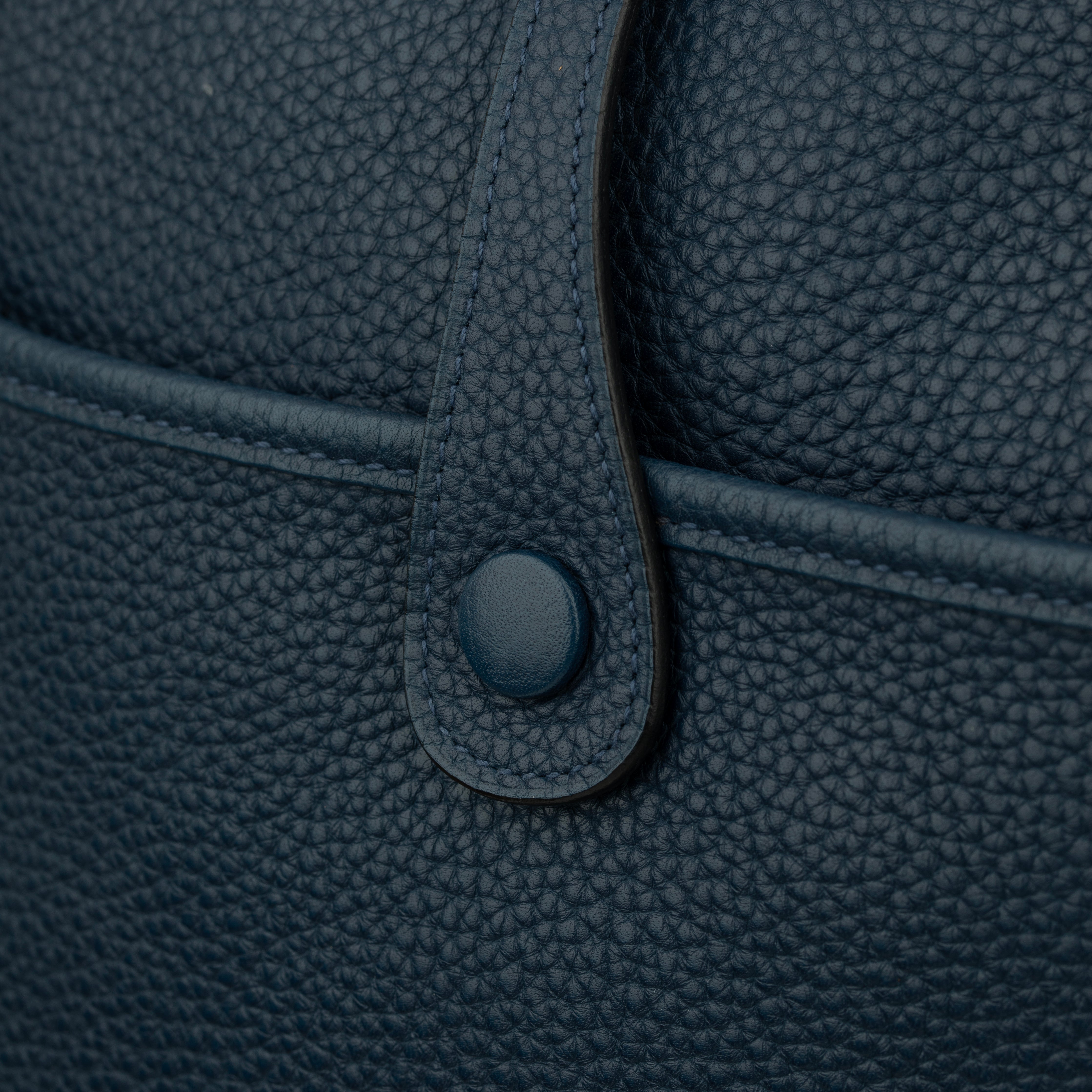 Hermes Evelyn PM Blue Nuit Clemence Leather Palladium Hardware