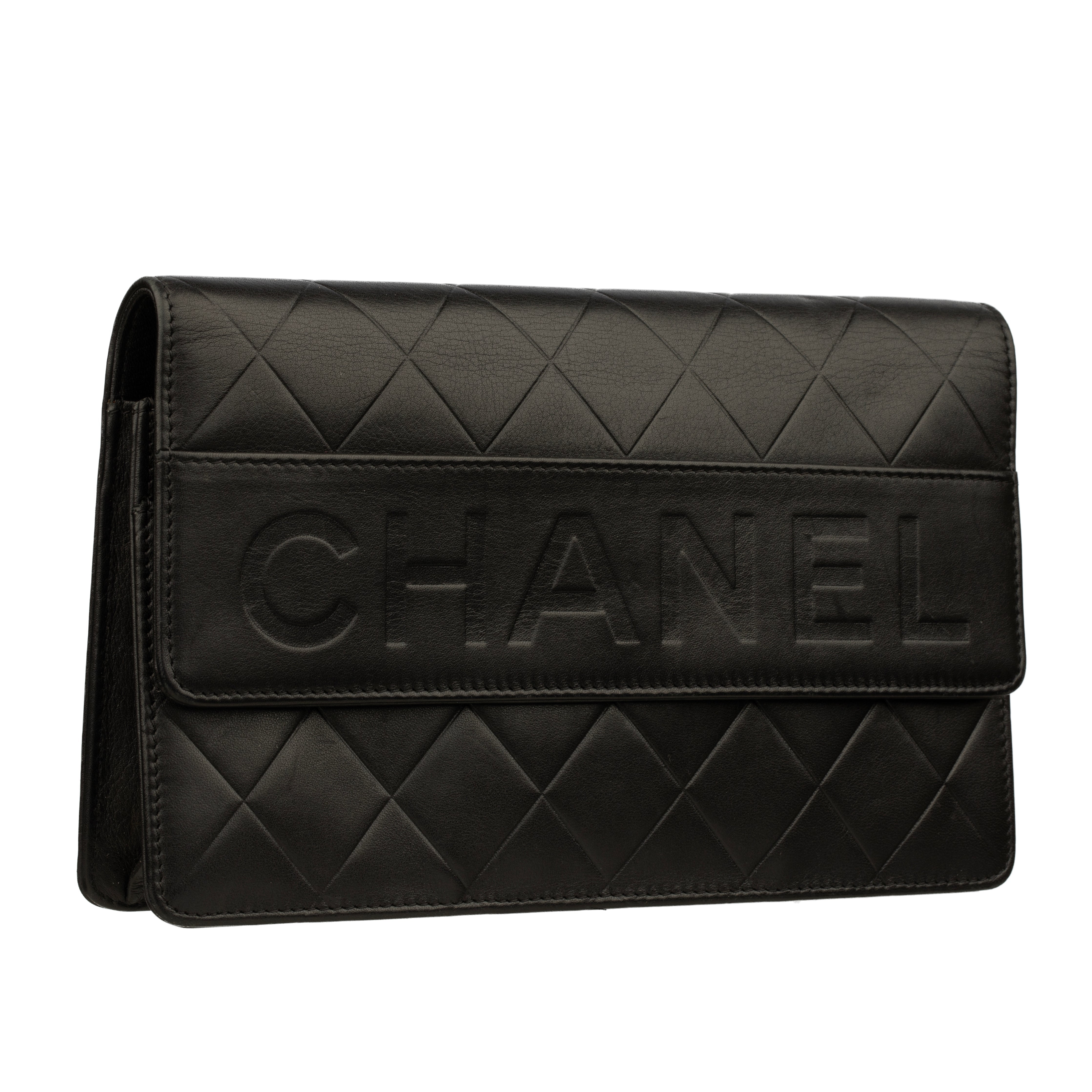 Chanel Wallet On Chain Black Quilted Lambskin Leather