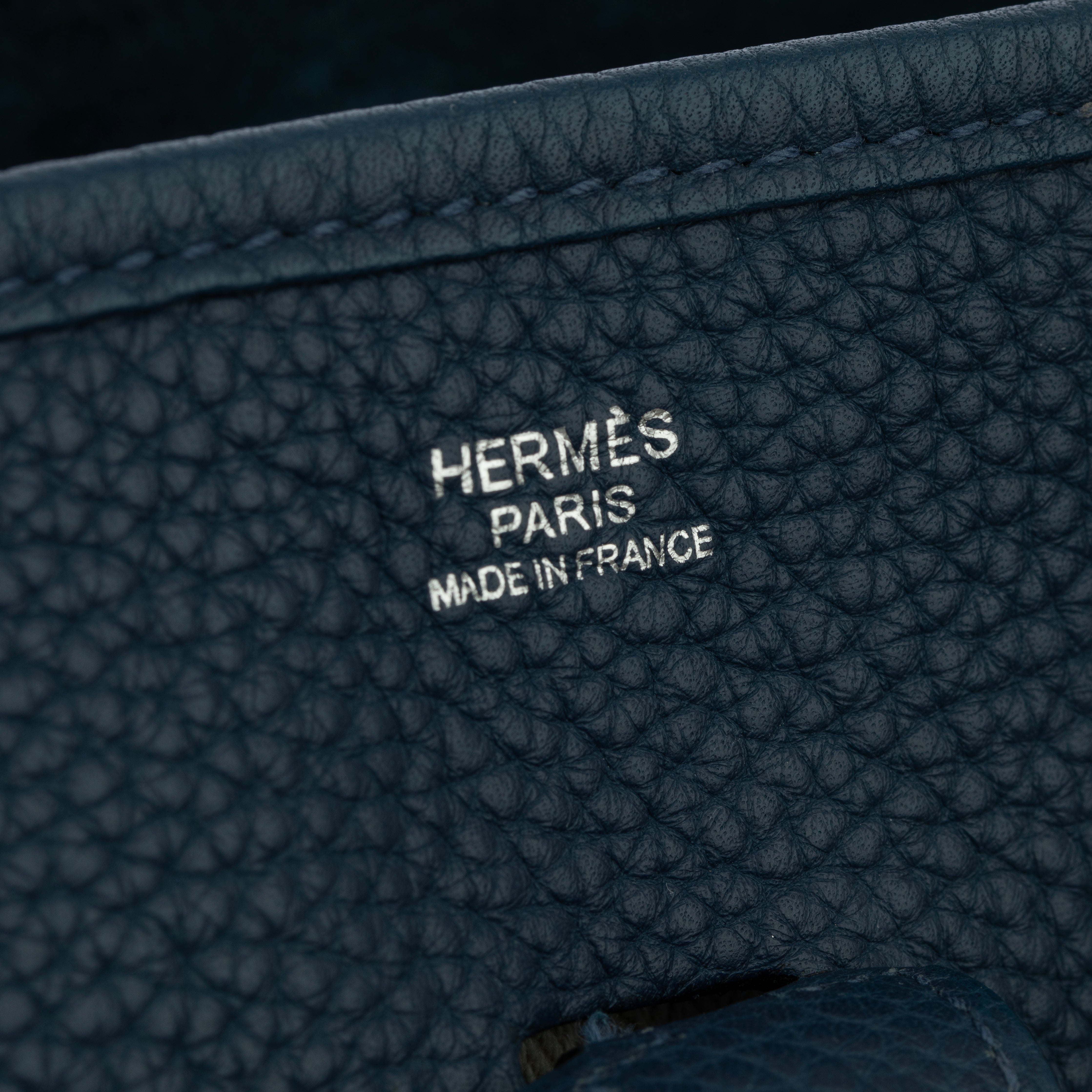 Hermes Evelyn PM Blue Nuit Clemence Leather Palladium Hardware