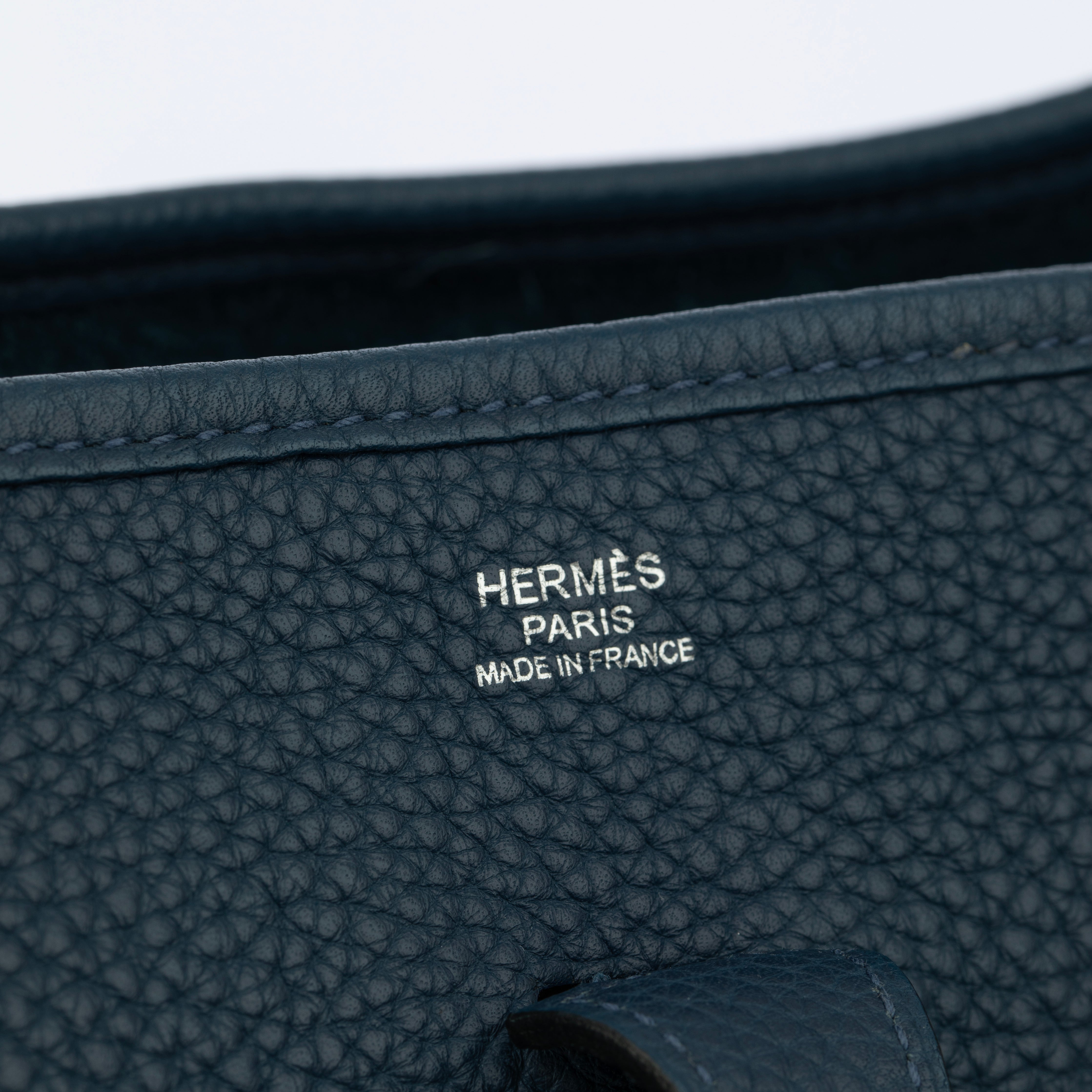 Hermes Evelyn PM Blue Nuit Clemence Leather Palladium Hardware
