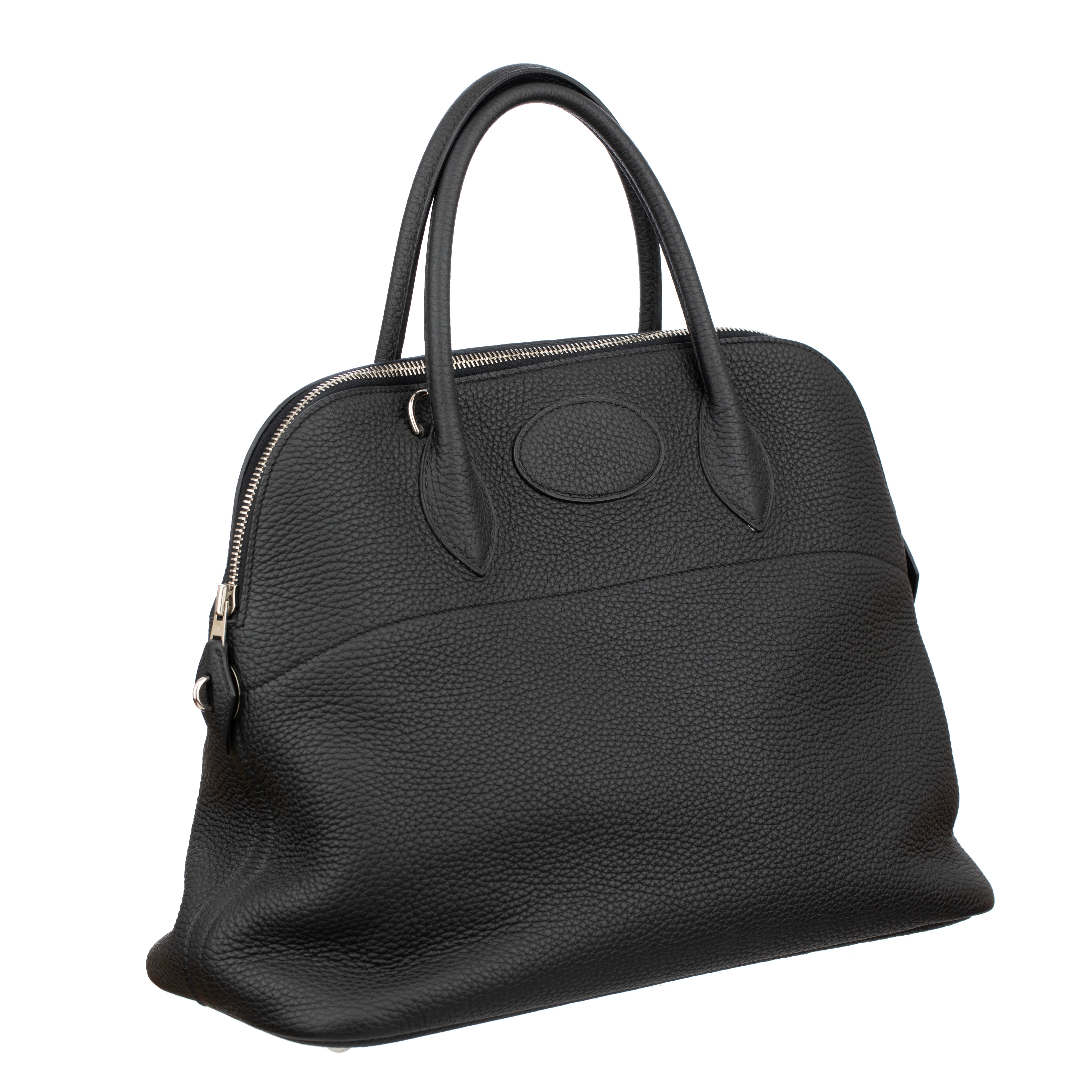 Hermes Bolide 35cm Black Clemence Leather Palladium Hardware