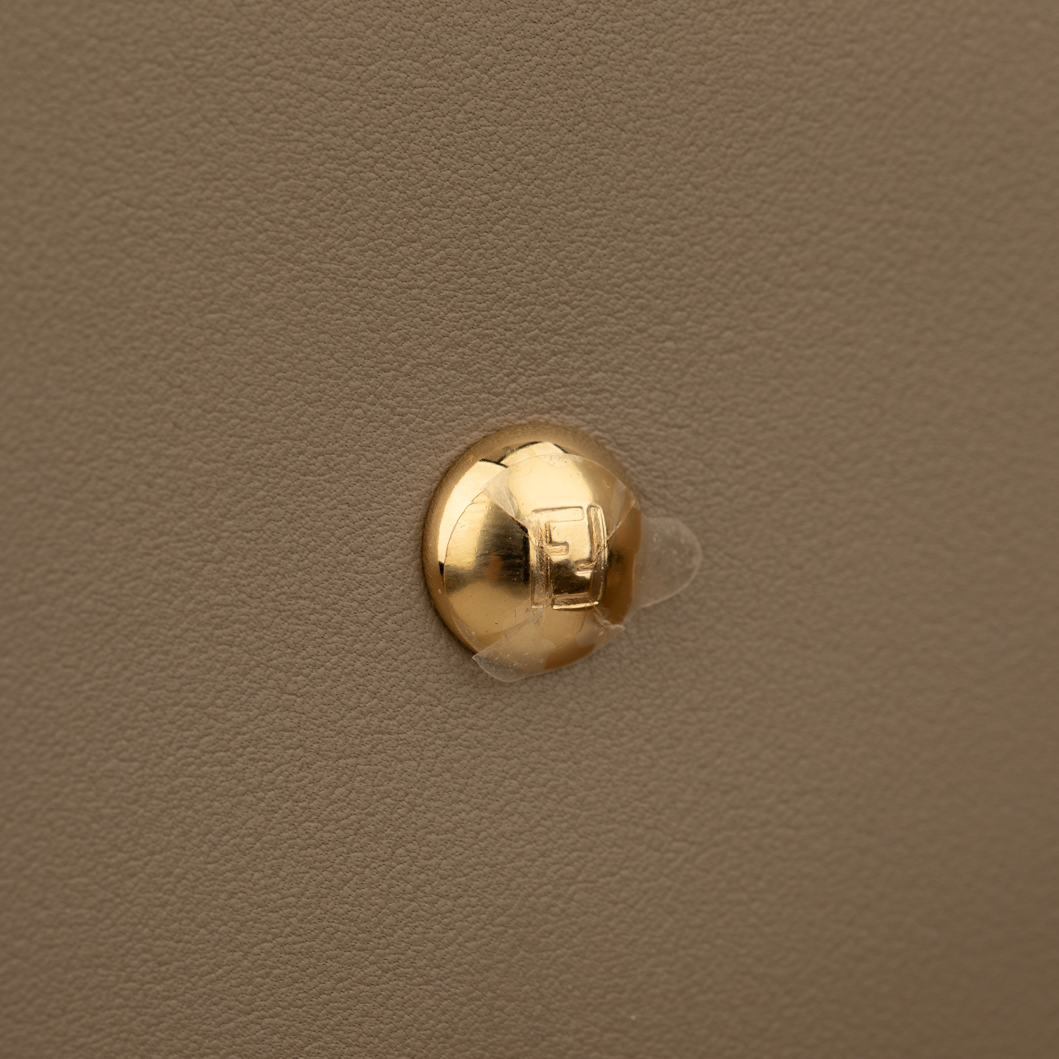 Fendi Medium Peekaboo Bag In Taupe Leather With Gold Hardware
