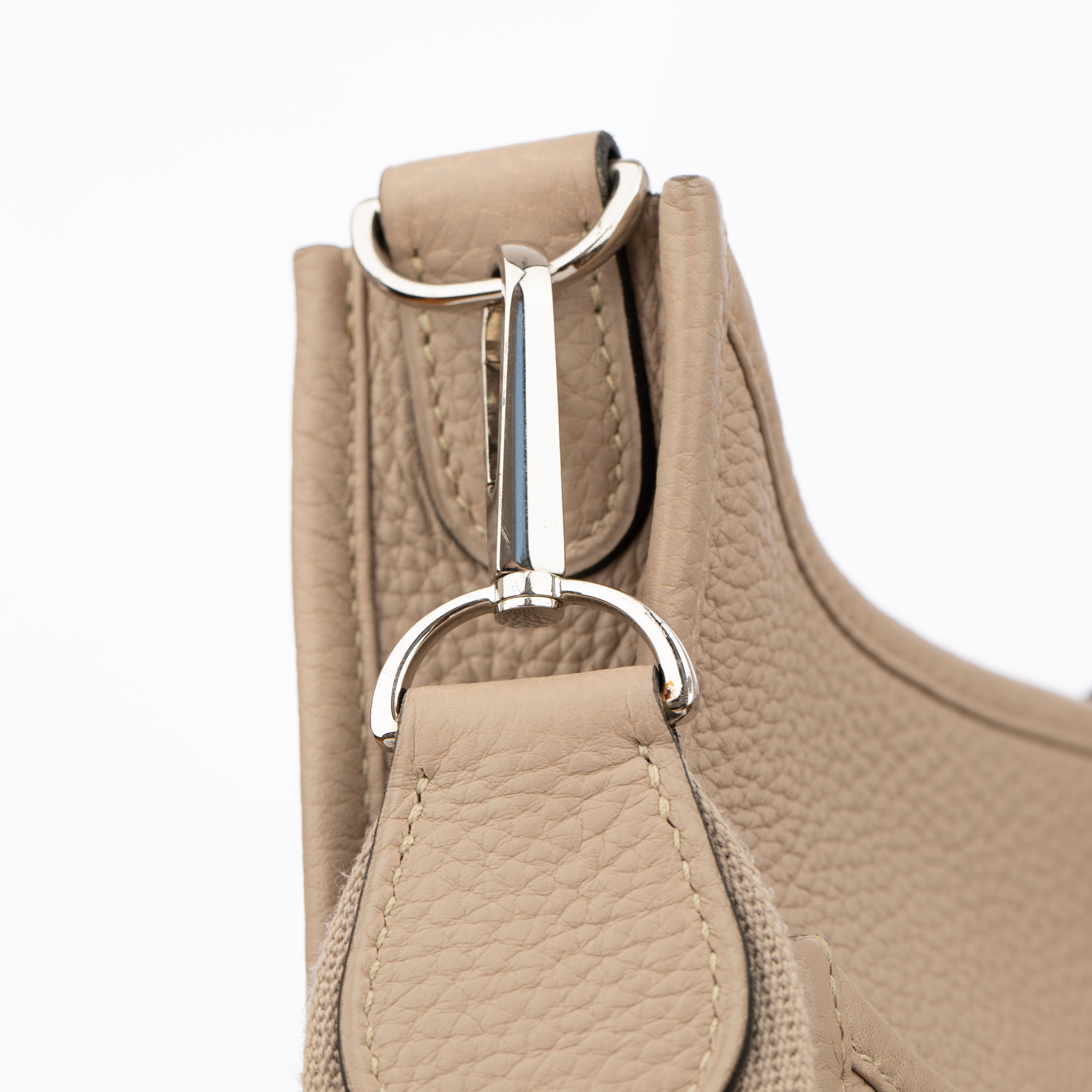 Hermes Evelyn PM Gris Tourterelle Clemence  Leather Palladium Hardware