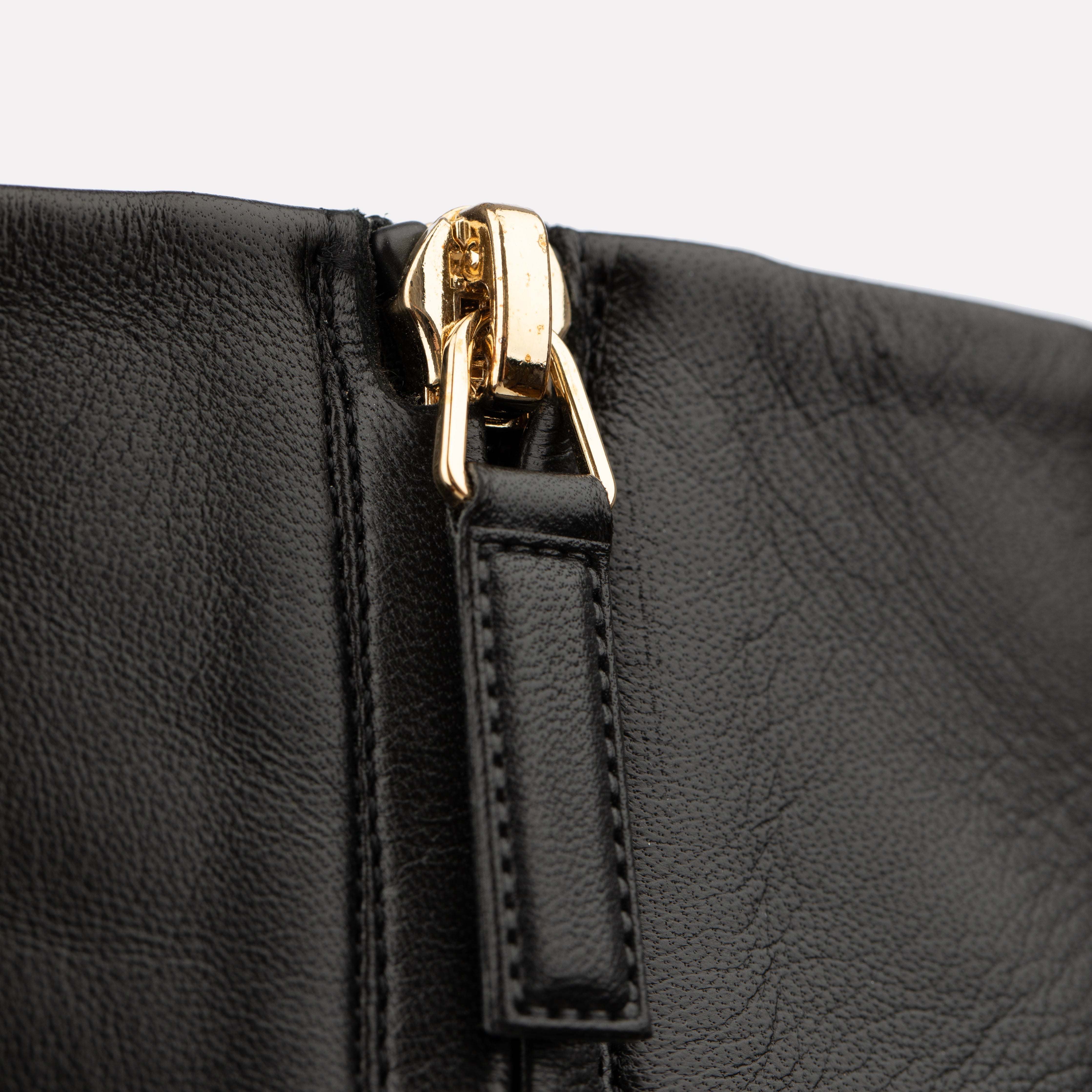 Chanel Wedge Booties In Black Leather With Gold Details - Size | 38 C FR