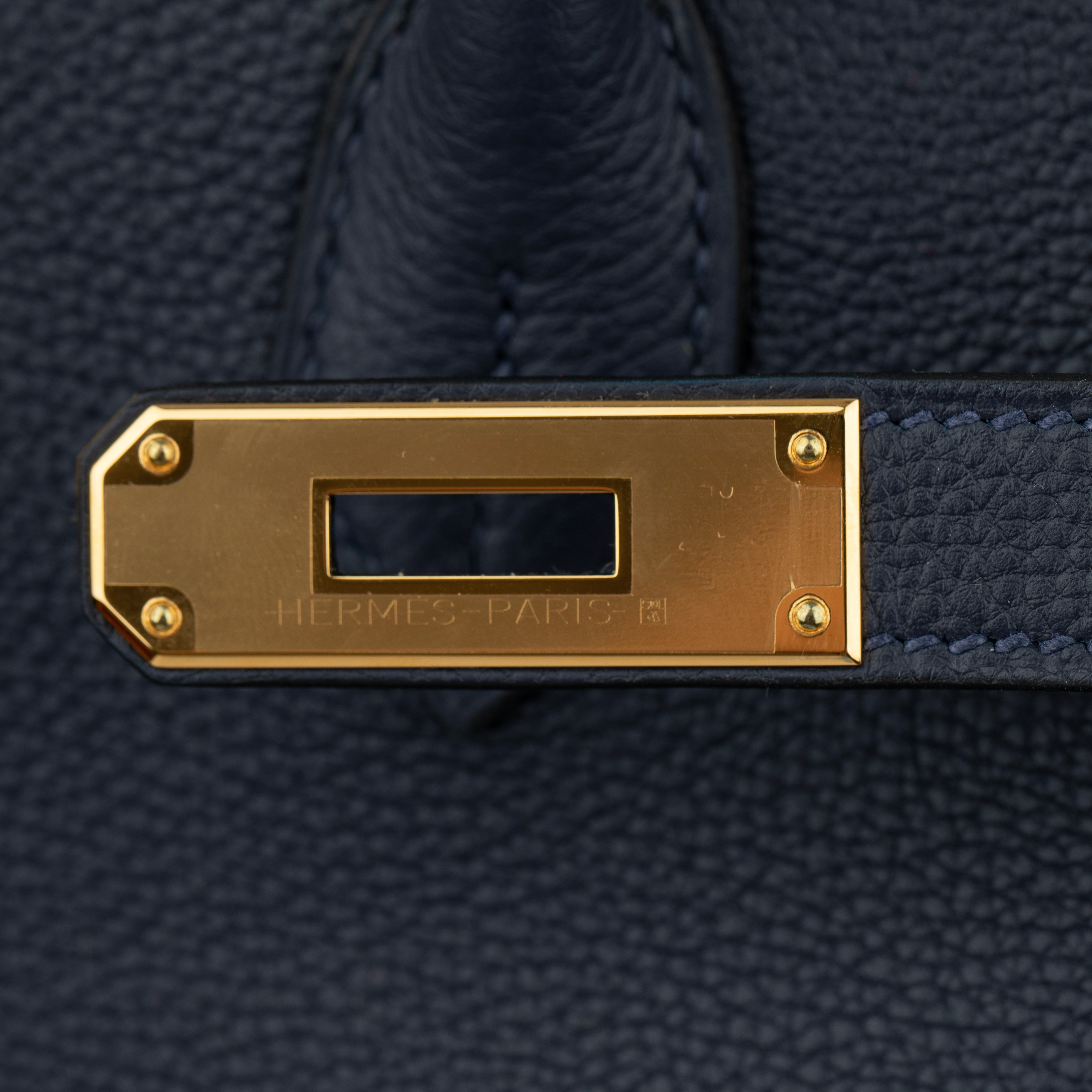 Hermes Birkin 35cm Blue Nuit Togo Leather Gold Hardware