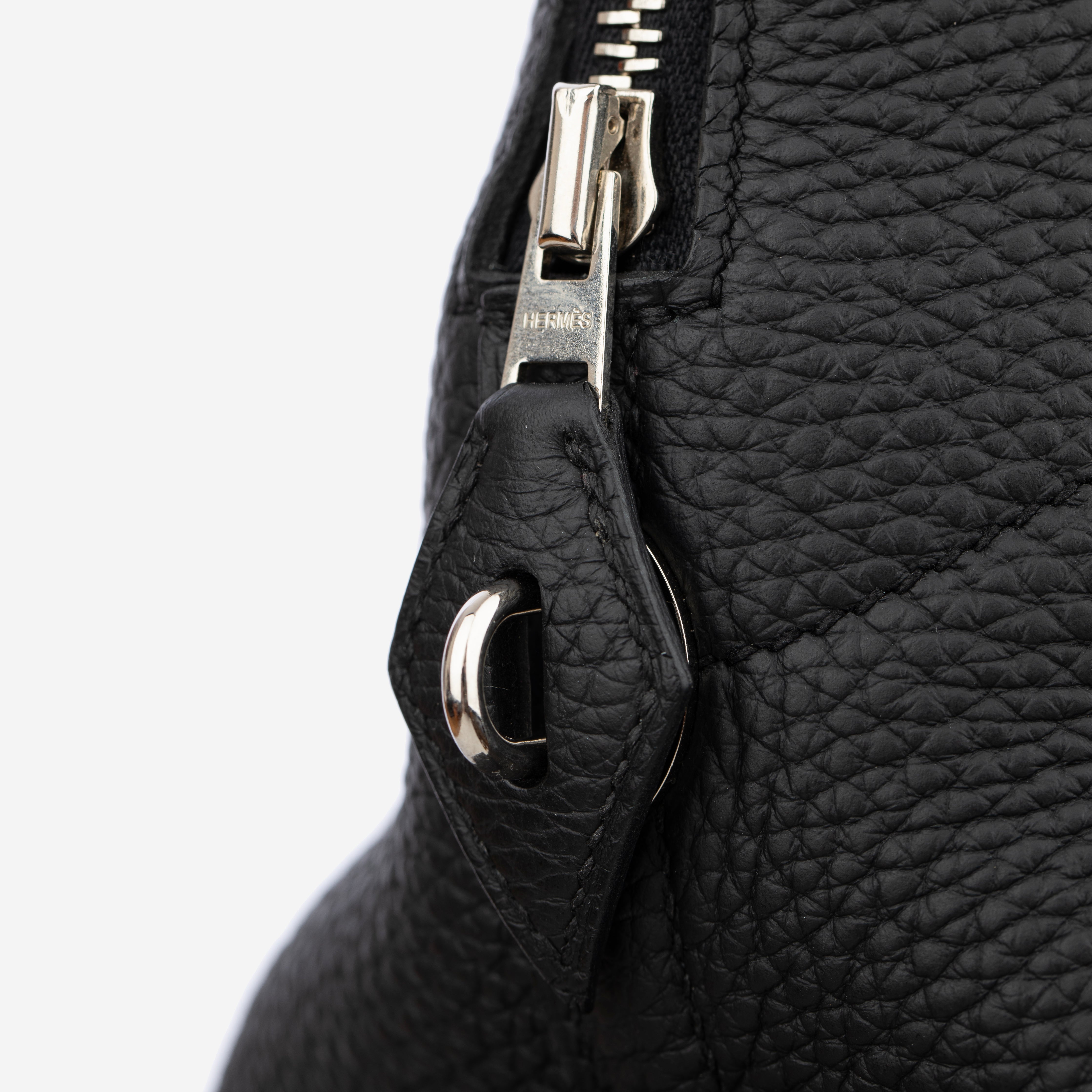 Hermes Bolide 35cm Black Clemence Leather Palladium Hardware