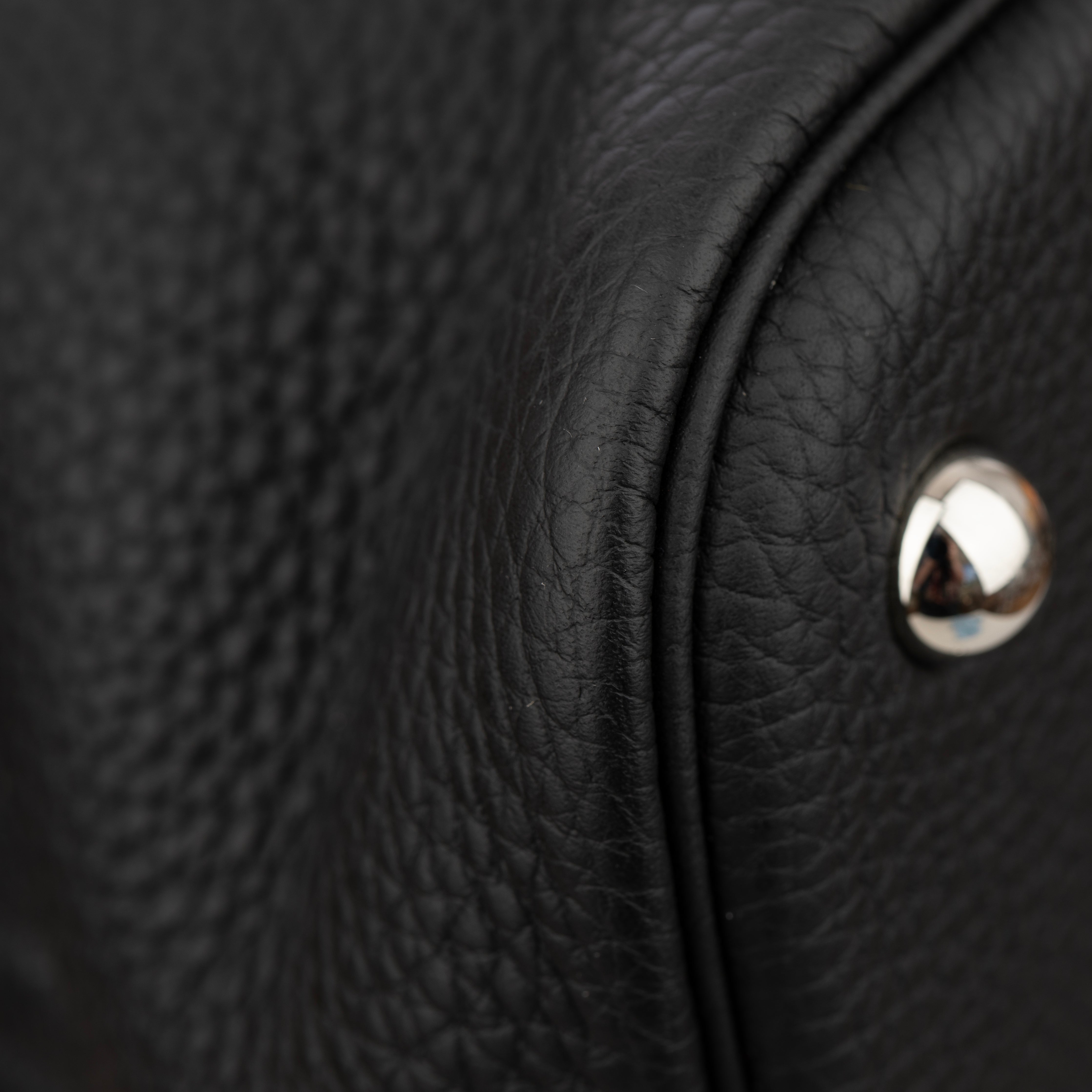 Hermes Bolide 35cm Black Clemence Leather Palladium Hardware