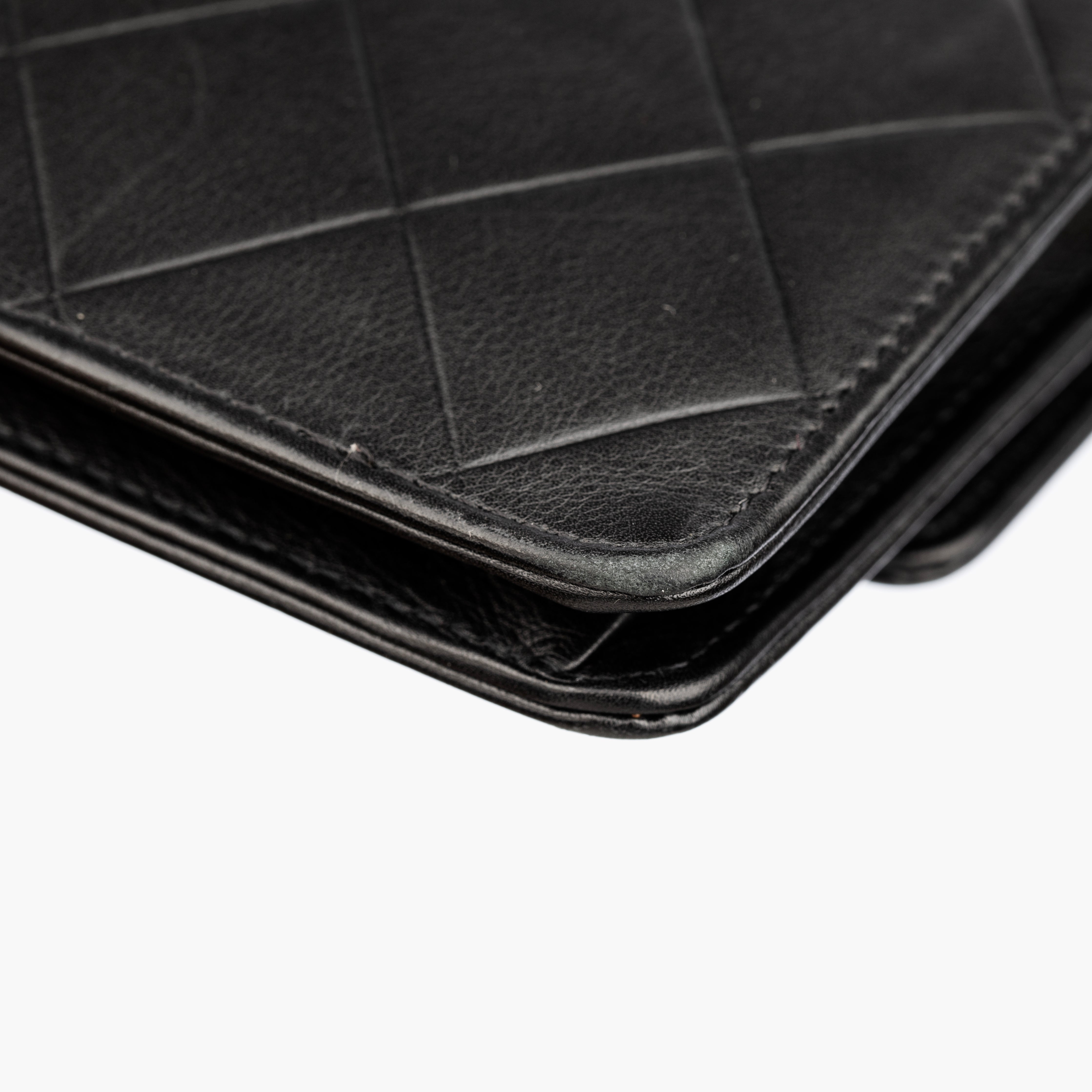 Chanel Wallet On Chain Black Quilted Lambskin Leather