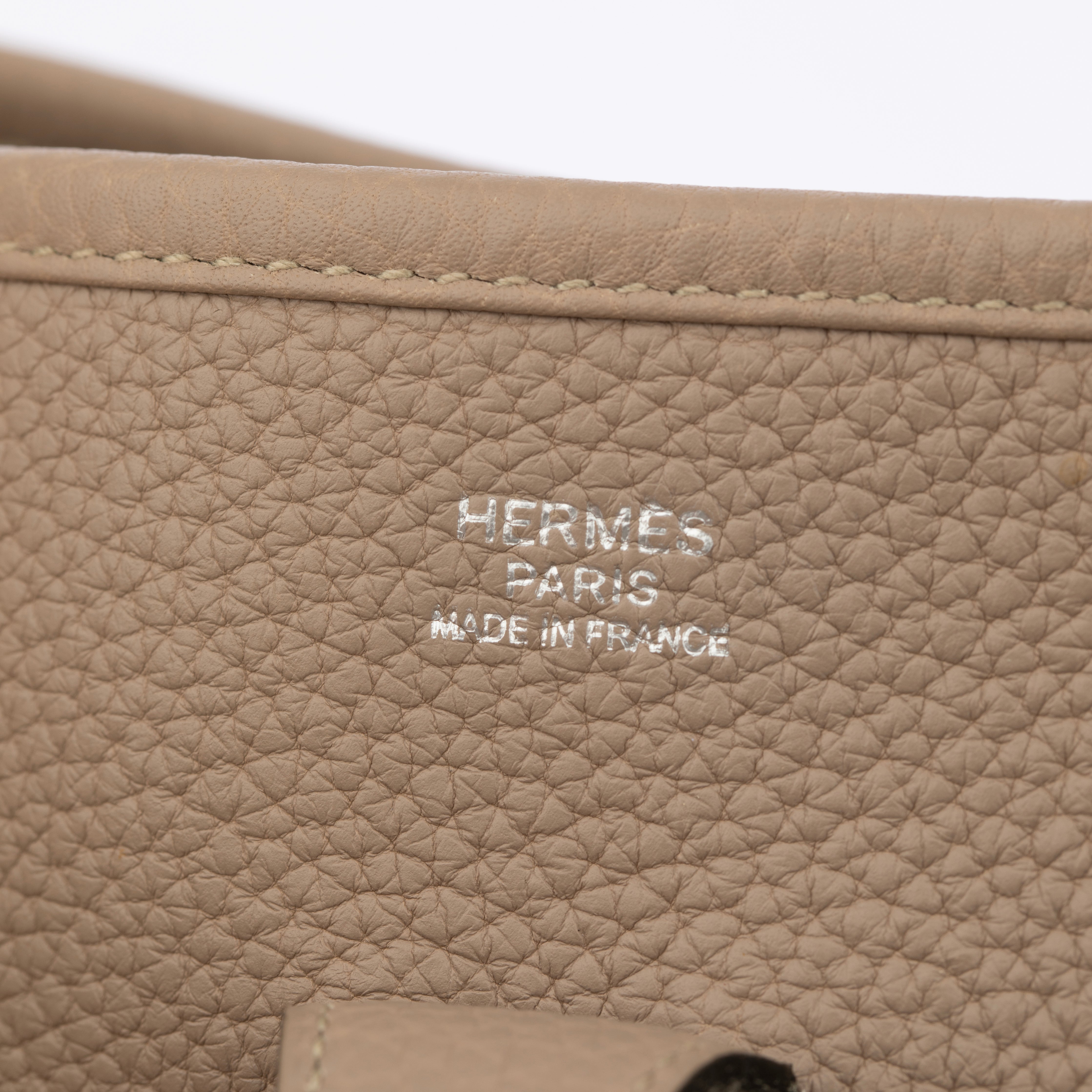 Hermes Evelyn PM Gris Tourterelle Clemence  Leather Palladium Hardware