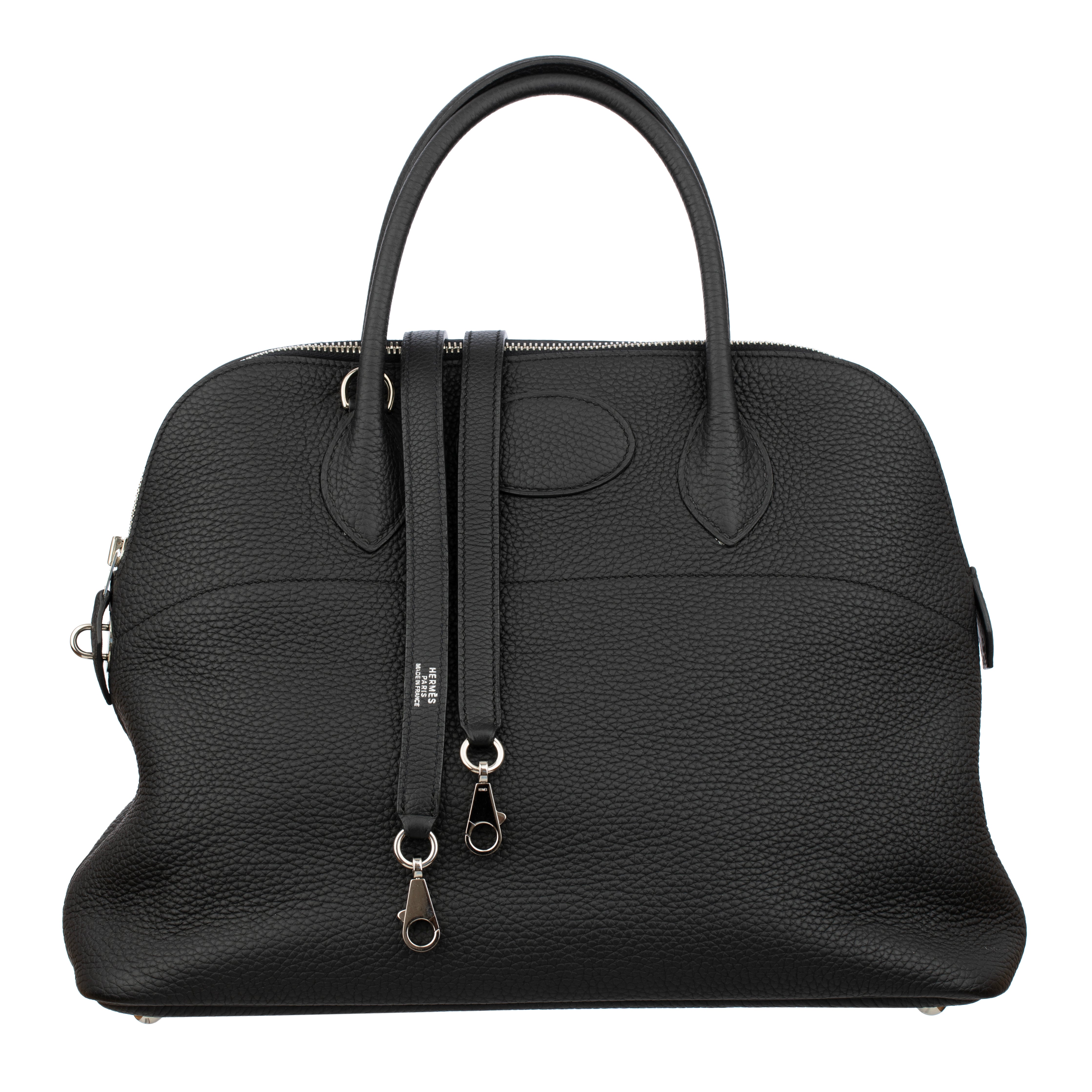 Hermes Bolide 35cm Black Clemence Leather Palladium Hardware