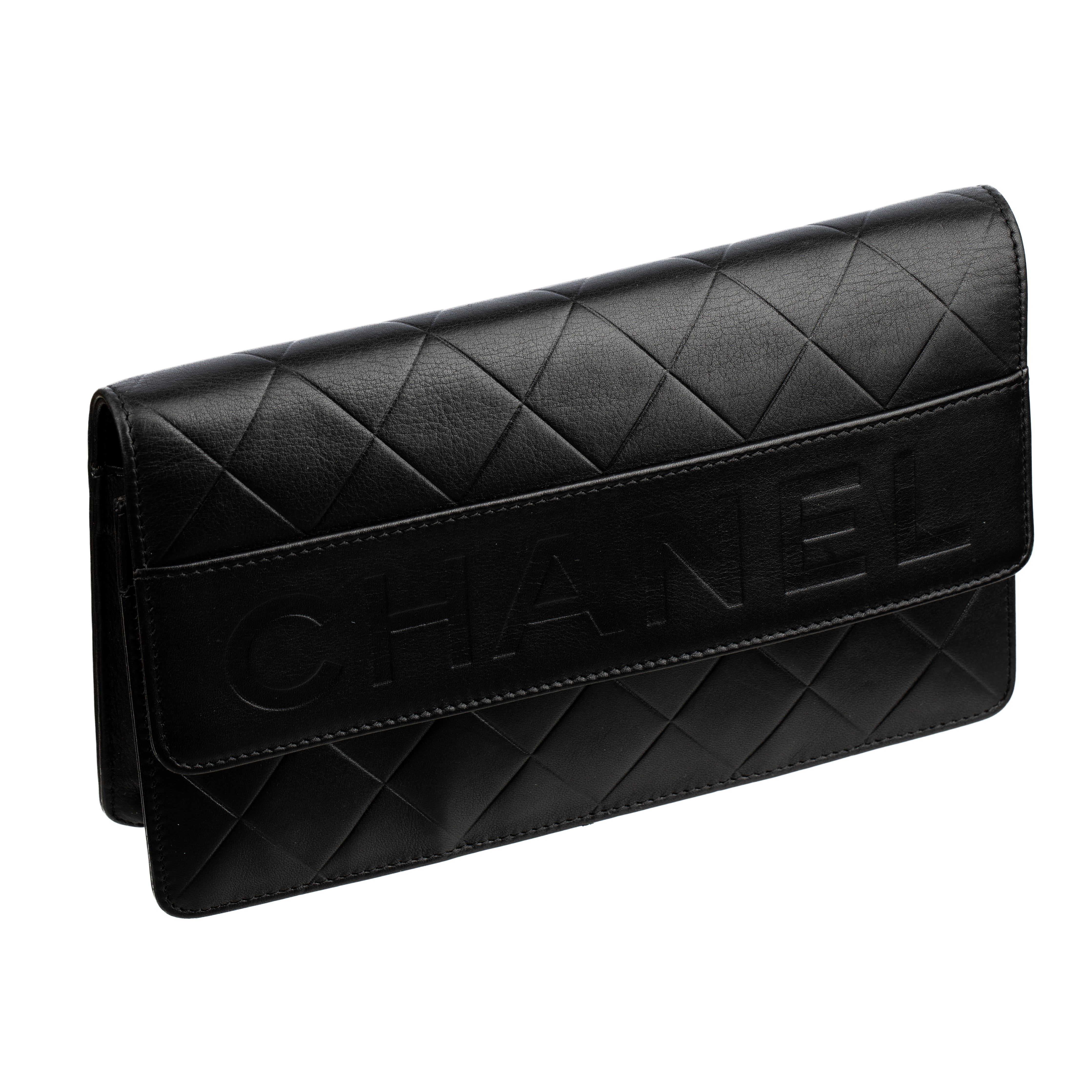 Chanel Wallet On Chain Black Quilted Lambskin Leather