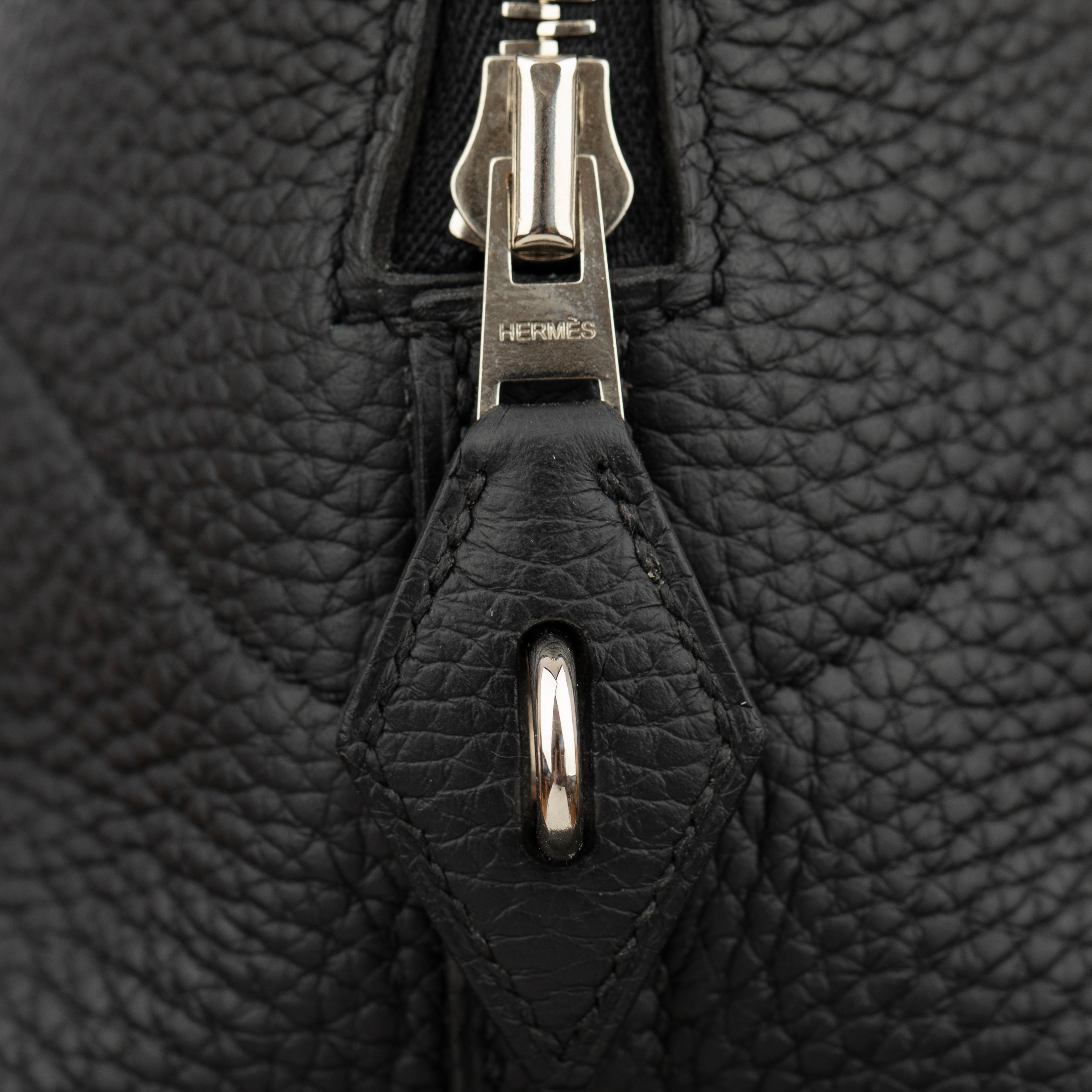 Hermes Bolide 35cm Black Clemence Leather Palladium Hardware