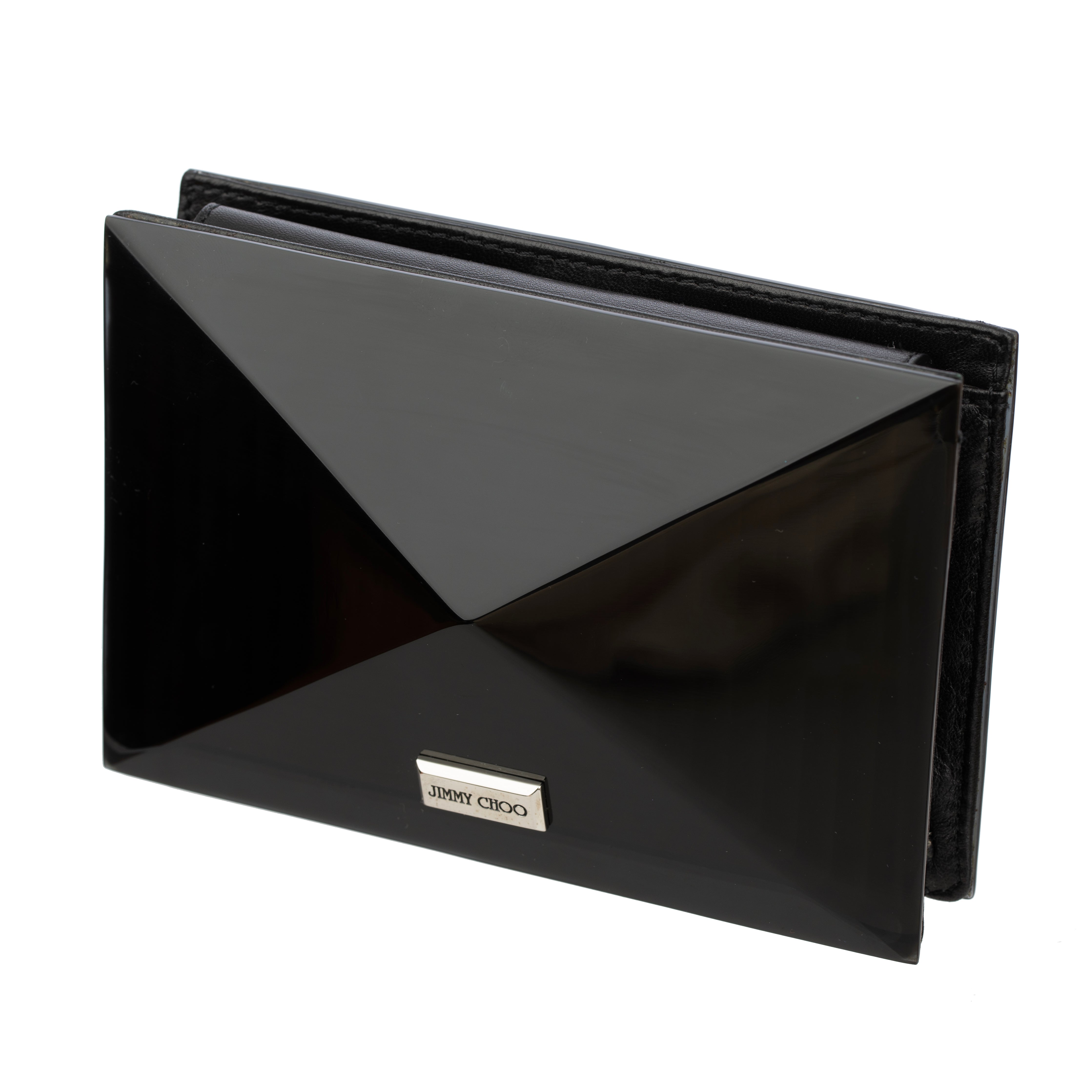 Jimmy Choo Black Acrylic Mini Clutch With Crystal Details