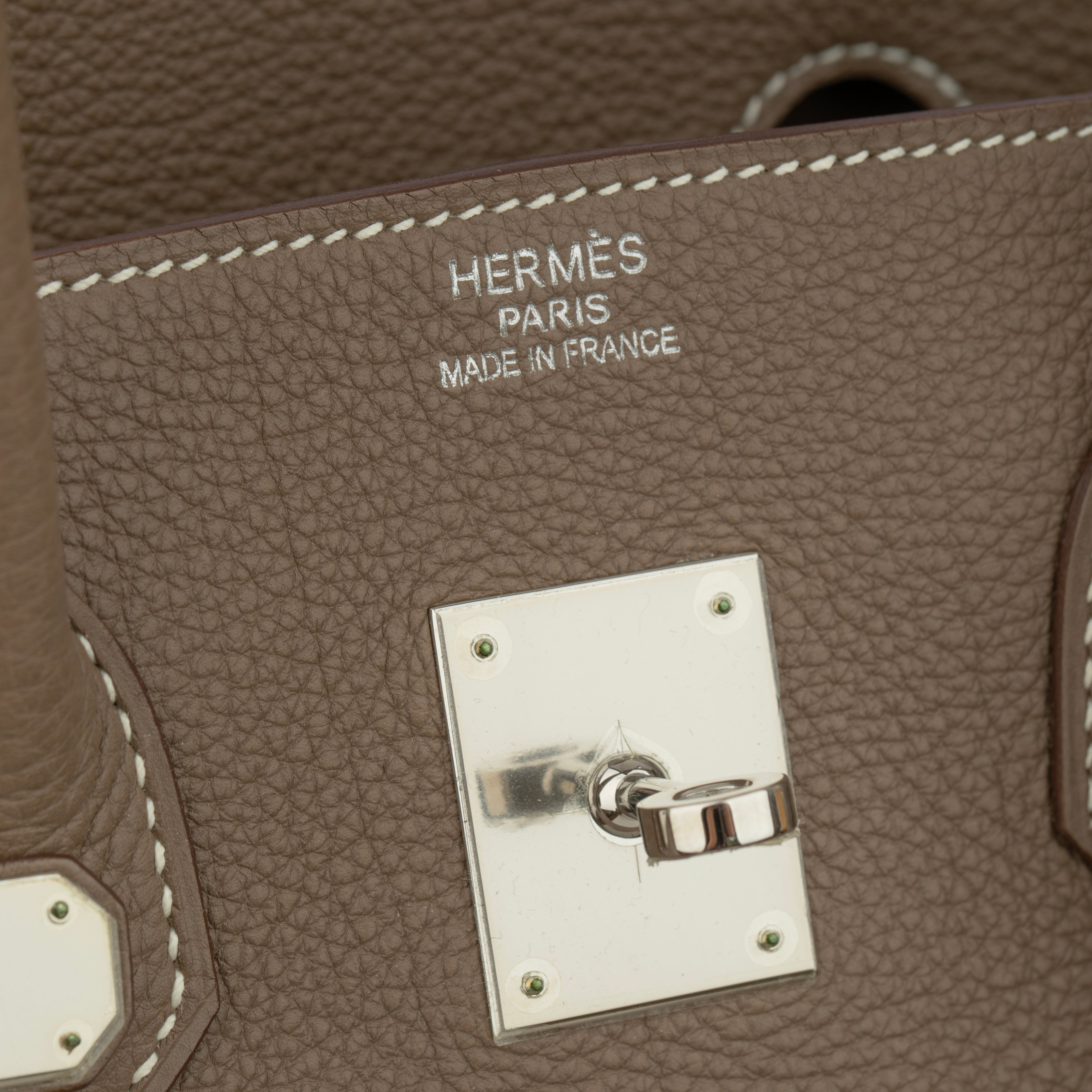 Hermes Birkin 35cm Etoupe Togo Leather Palladium Hardware