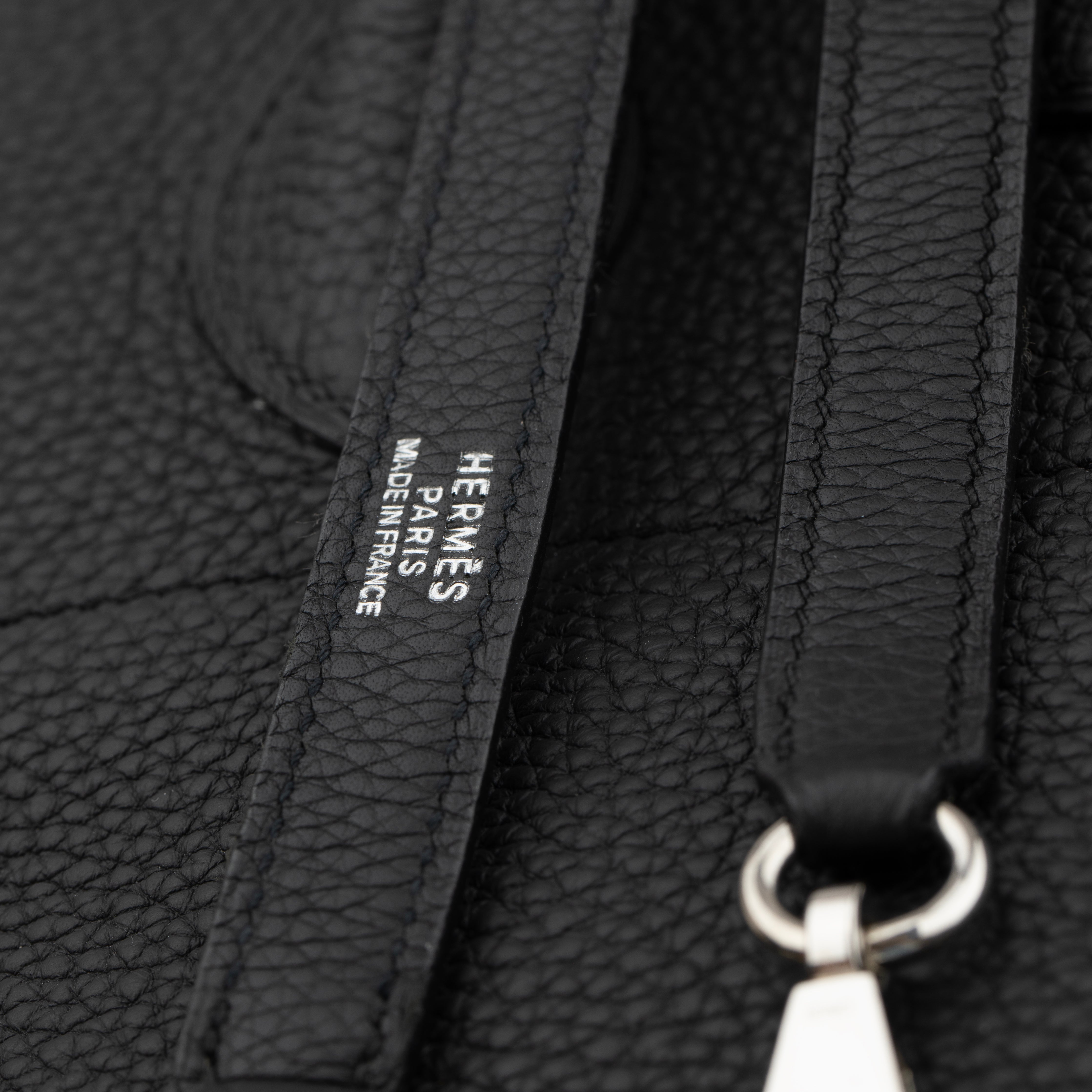 Hermes Bolide 35cm Black Clemence Leather Palladium Hardware