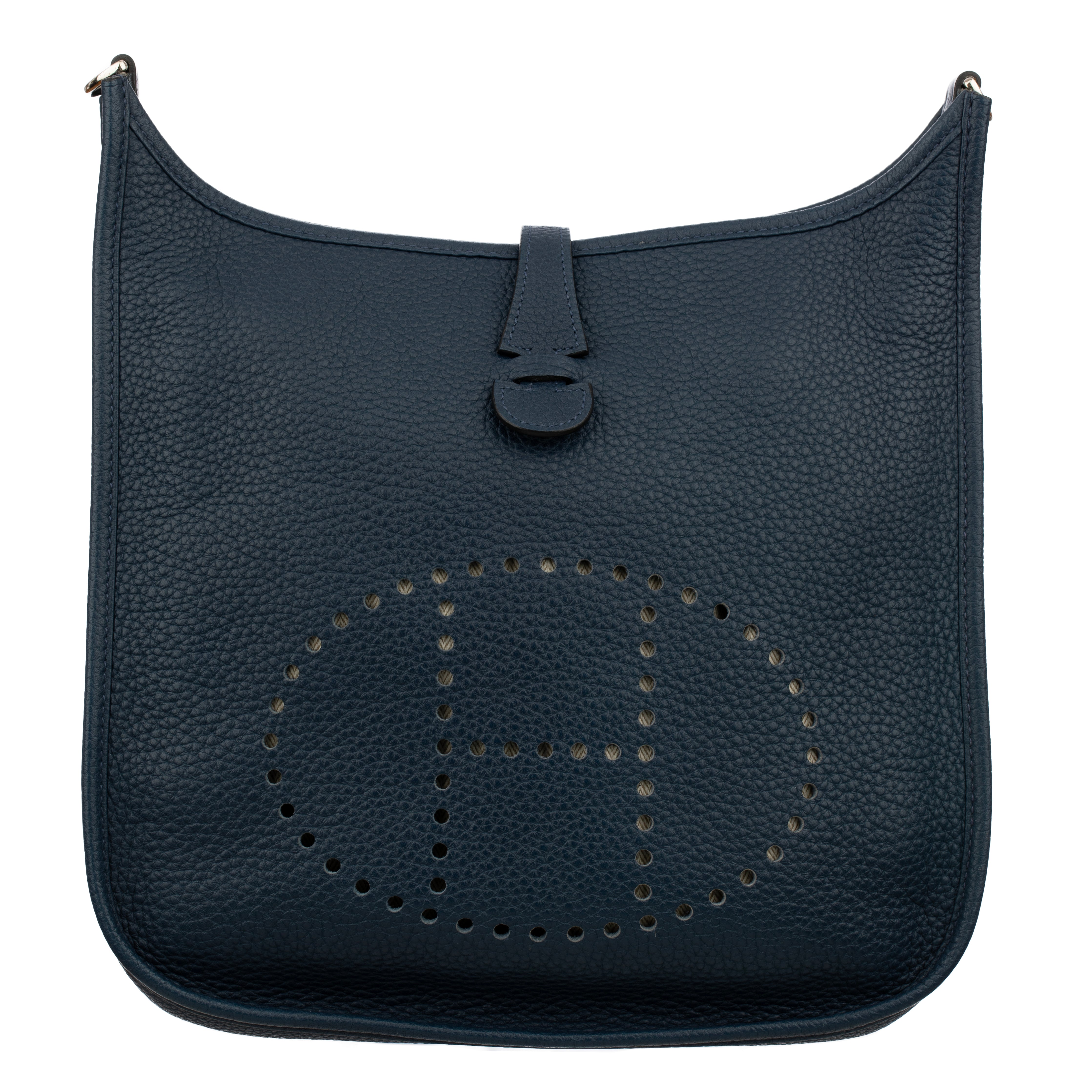Hermes Evelyn PM Blue Nuit Clemence Leather Palladium Hardware