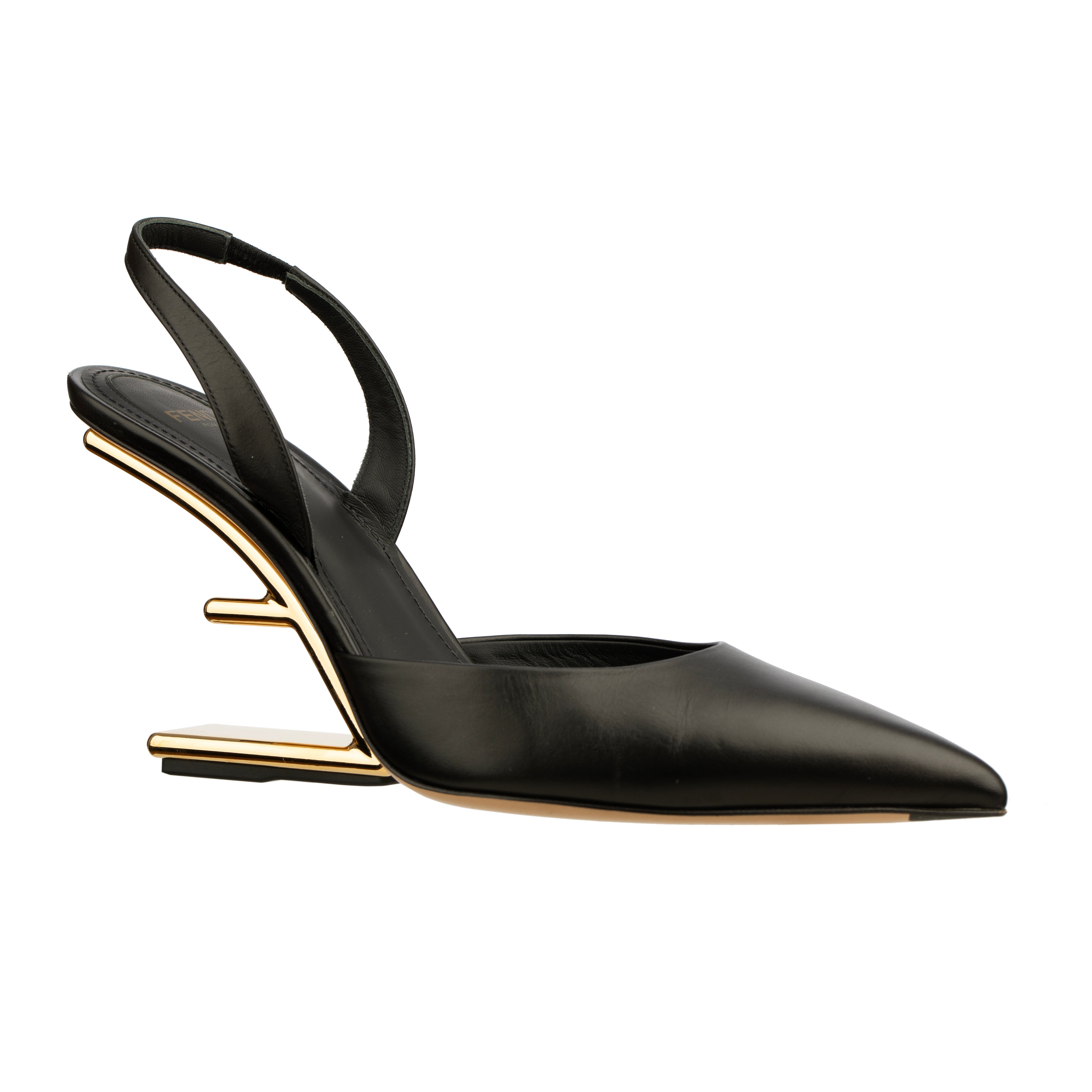 Fendi Pointed Leather Pumps In Black - Size | 39 IT