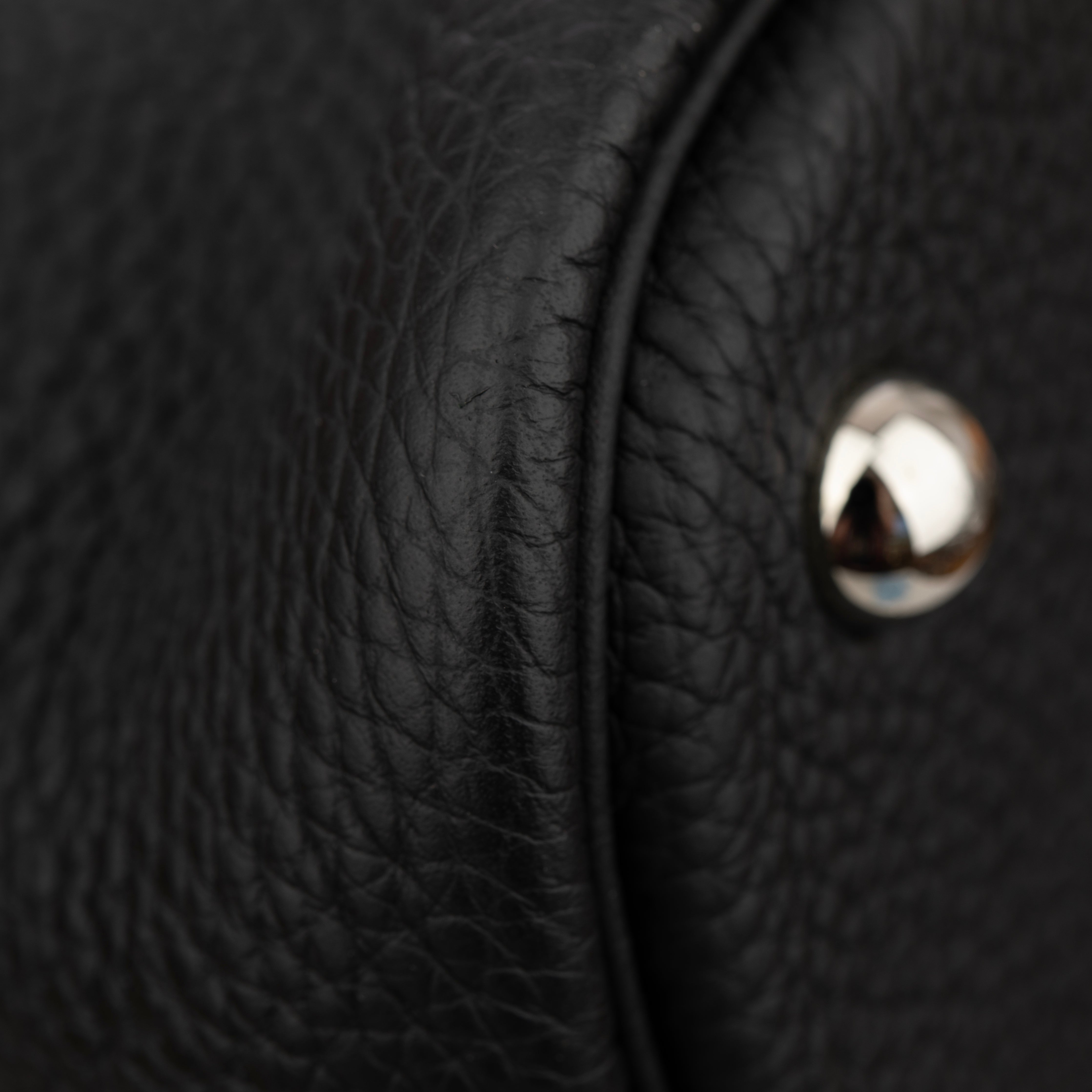 Hermes Bolide 35cm Black Clemence Leather Palladium Hardware