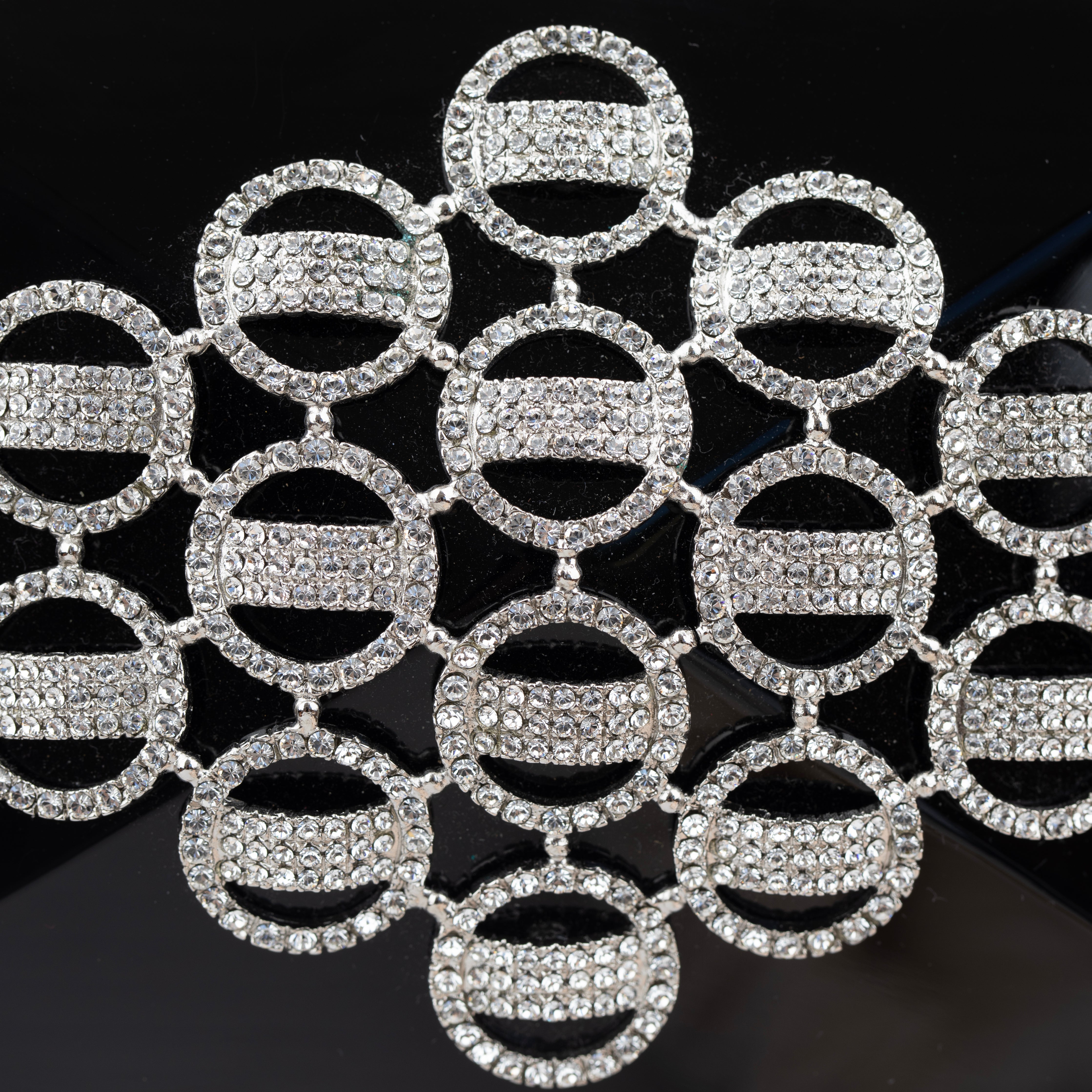 Jimmy Choo Black Acrylic Mini Clutch With Crystal Details