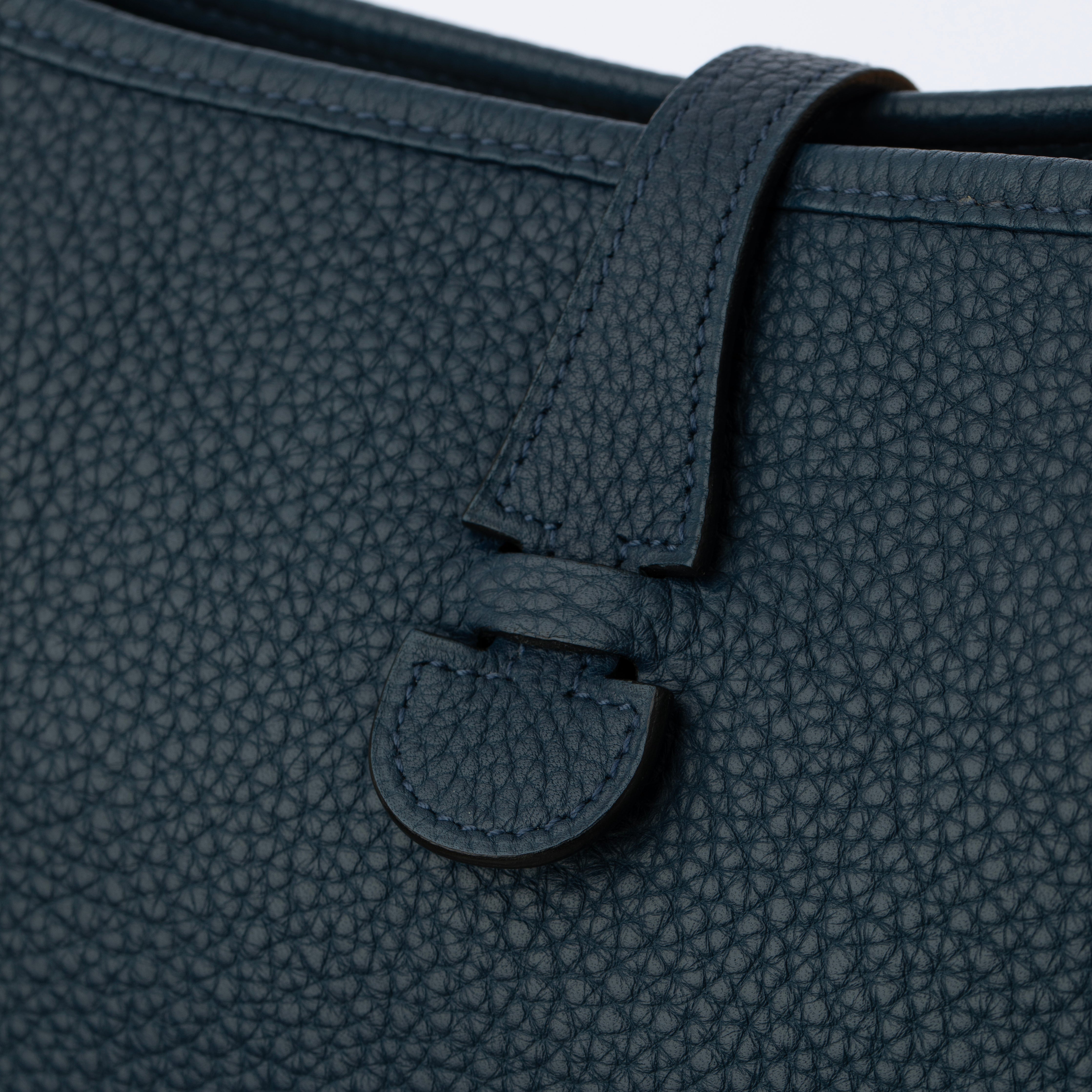 Hermes Evelyn PM Blue Nuit Clemence Leather Palladium Hardware