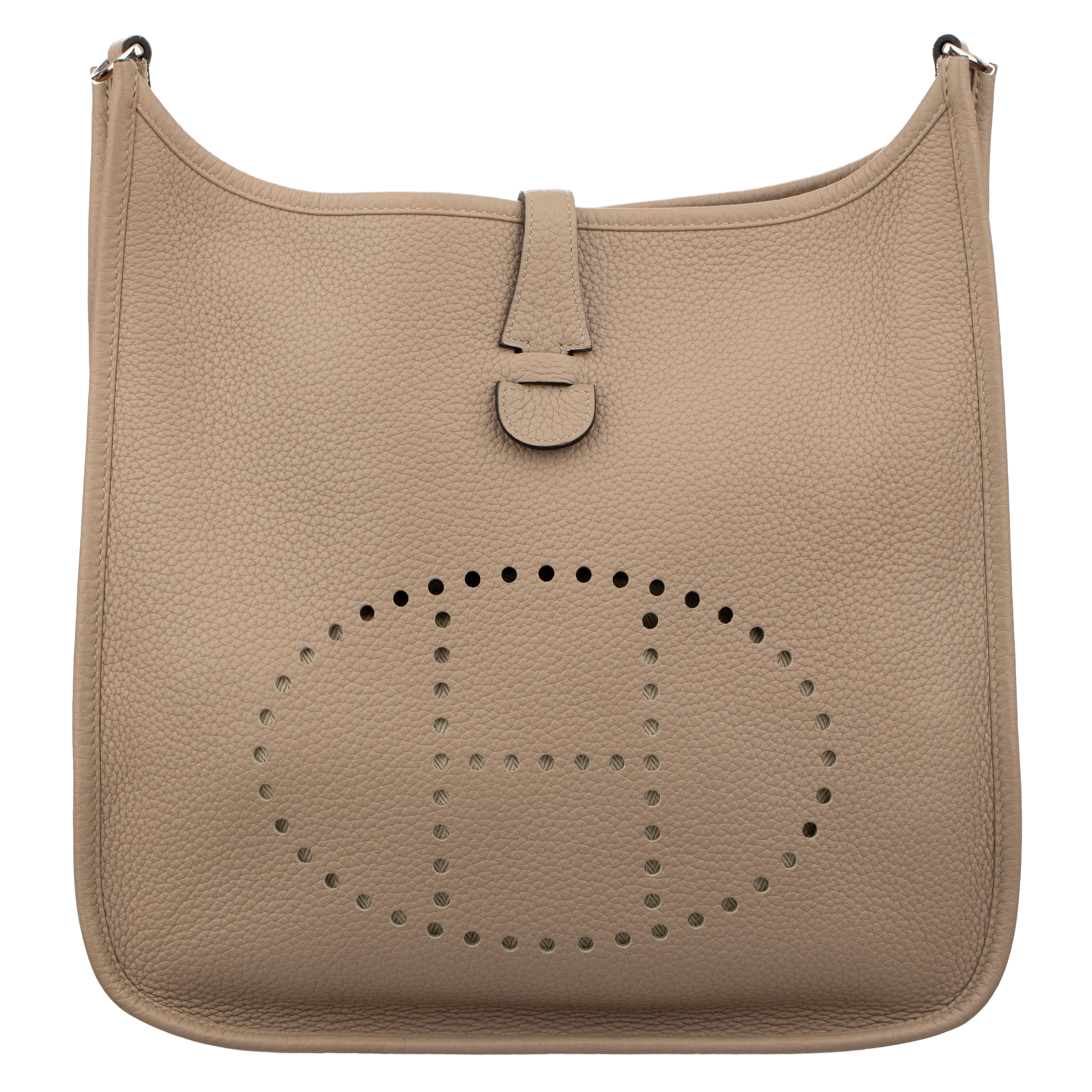 Hermes Evelyn PM Gris Tourterelle Clemence  Leather Palladium Hardware