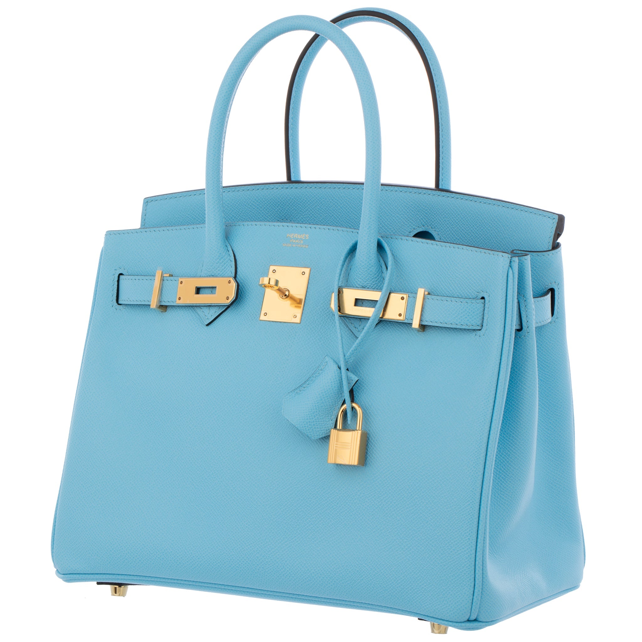 Hermes Birkin 30cm Celeste Epsom Leather Gold Hardware