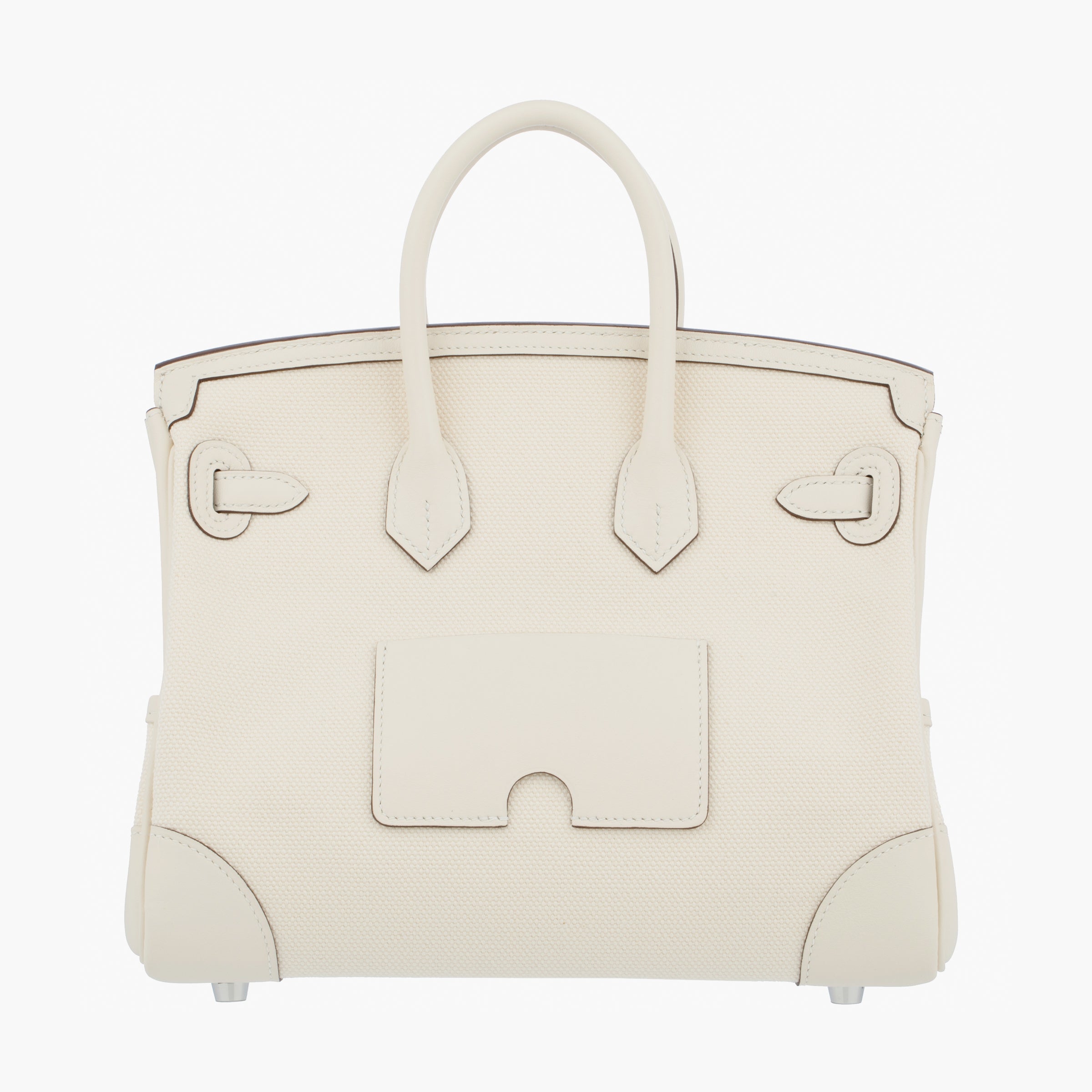 Hermes Birkin Cargo 25cm Nata Canvas & Swift Leather Palladium Hardware