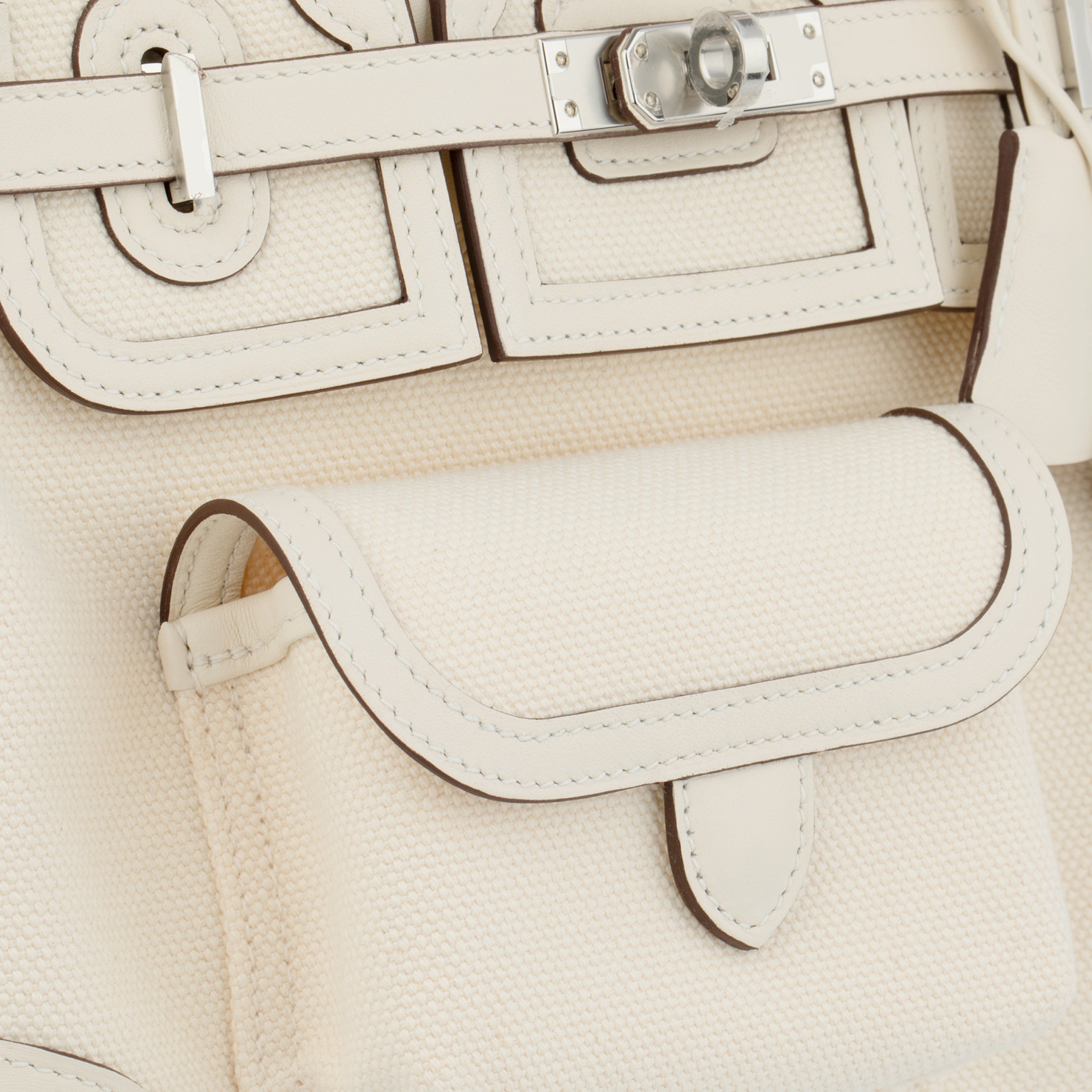 Hermes Birkin Cargo 25cm Nata Canvas & Swift Leather Palladium Hardware