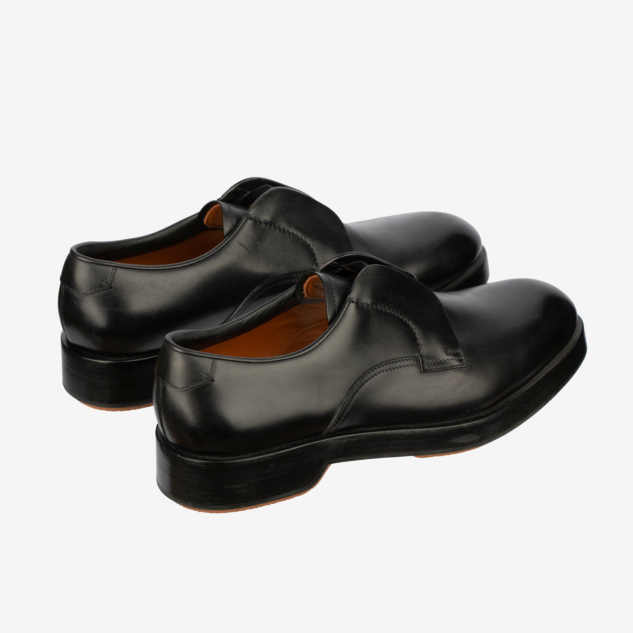 Zegna Men’s Udine Derby Shoes – Black Leather - Size 11 US