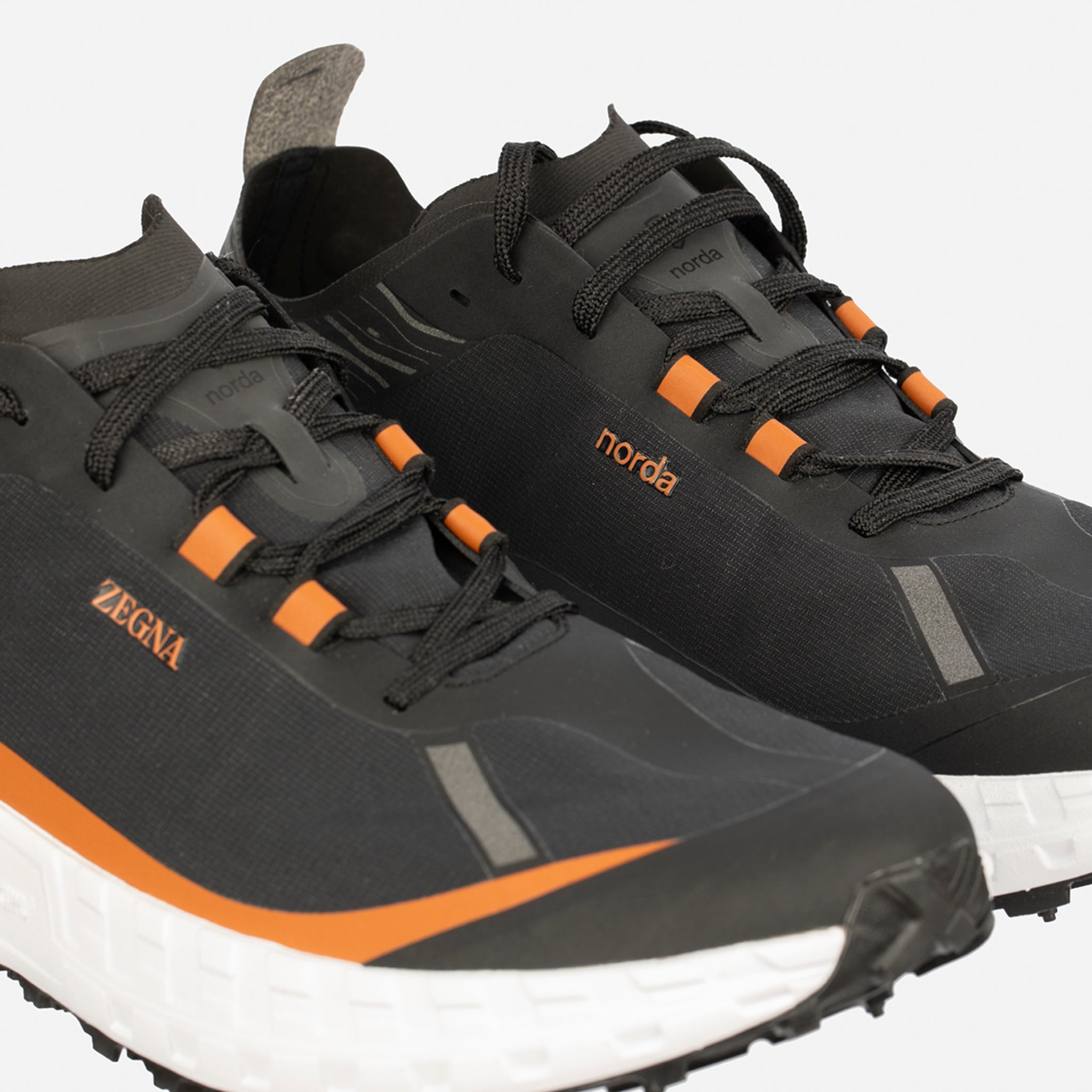 Zegna x Norda Vibram Men’s Sneakers – Black & Terracotta - Size 11 US