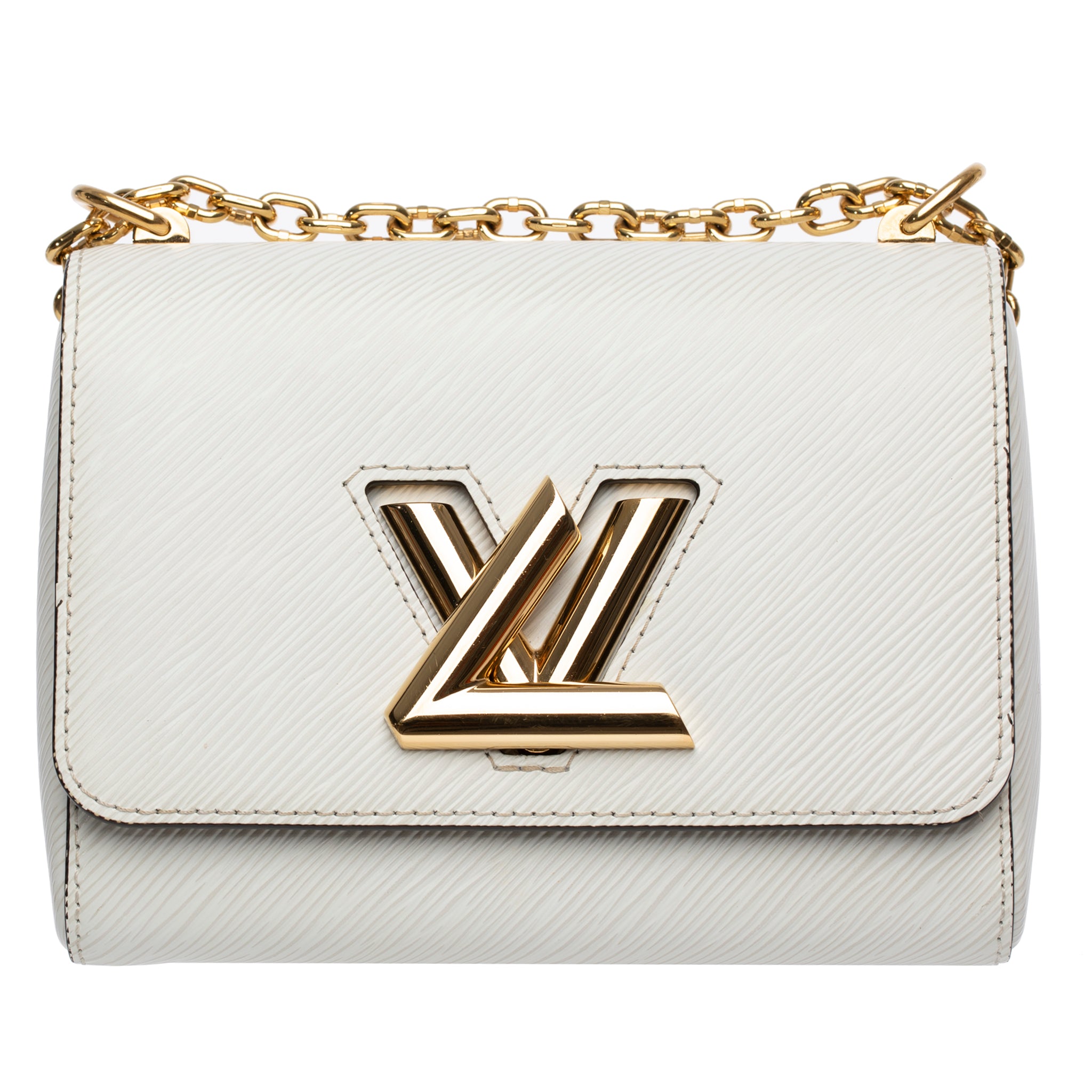 Louis Vuitton Twist Shoulder Bag Ivory Epi Leather Gold Tone Hardware
