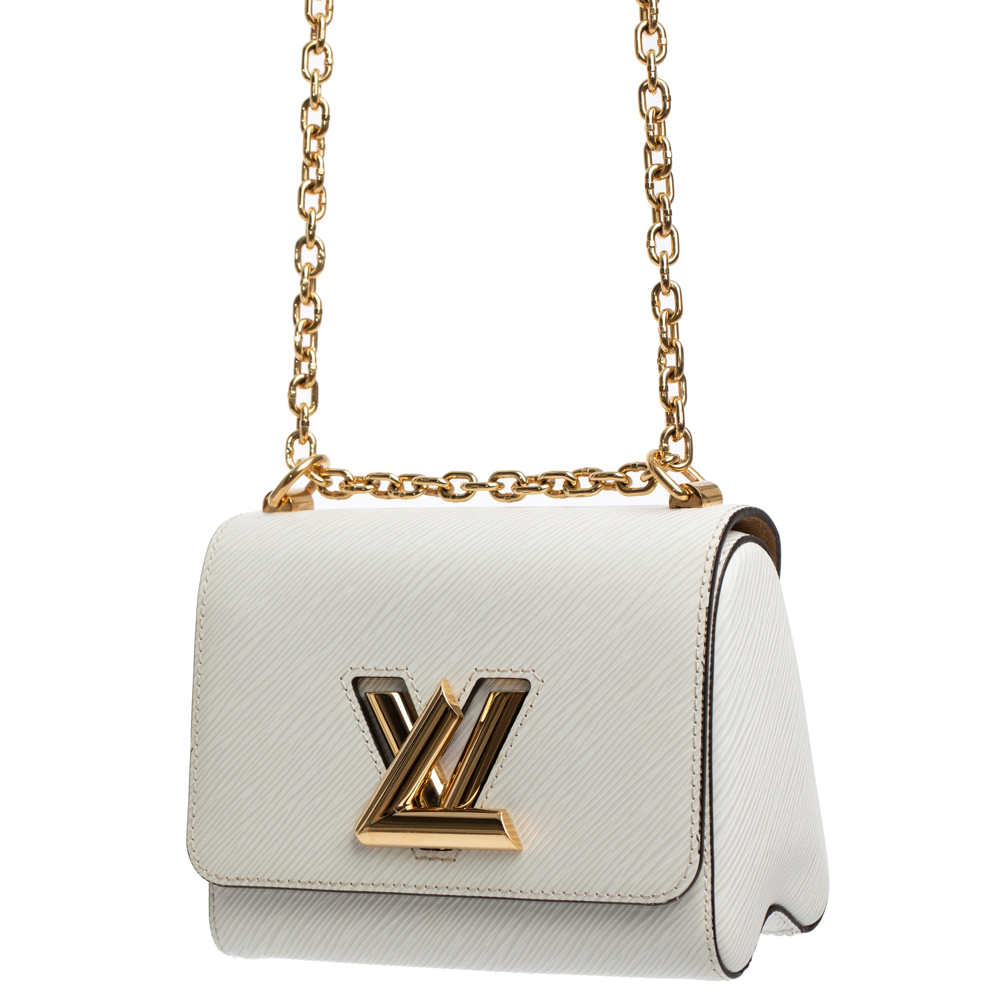 Louis Vuitton Twist Shoulder Bag Ivory Epi Leather Gold Tone Hardware