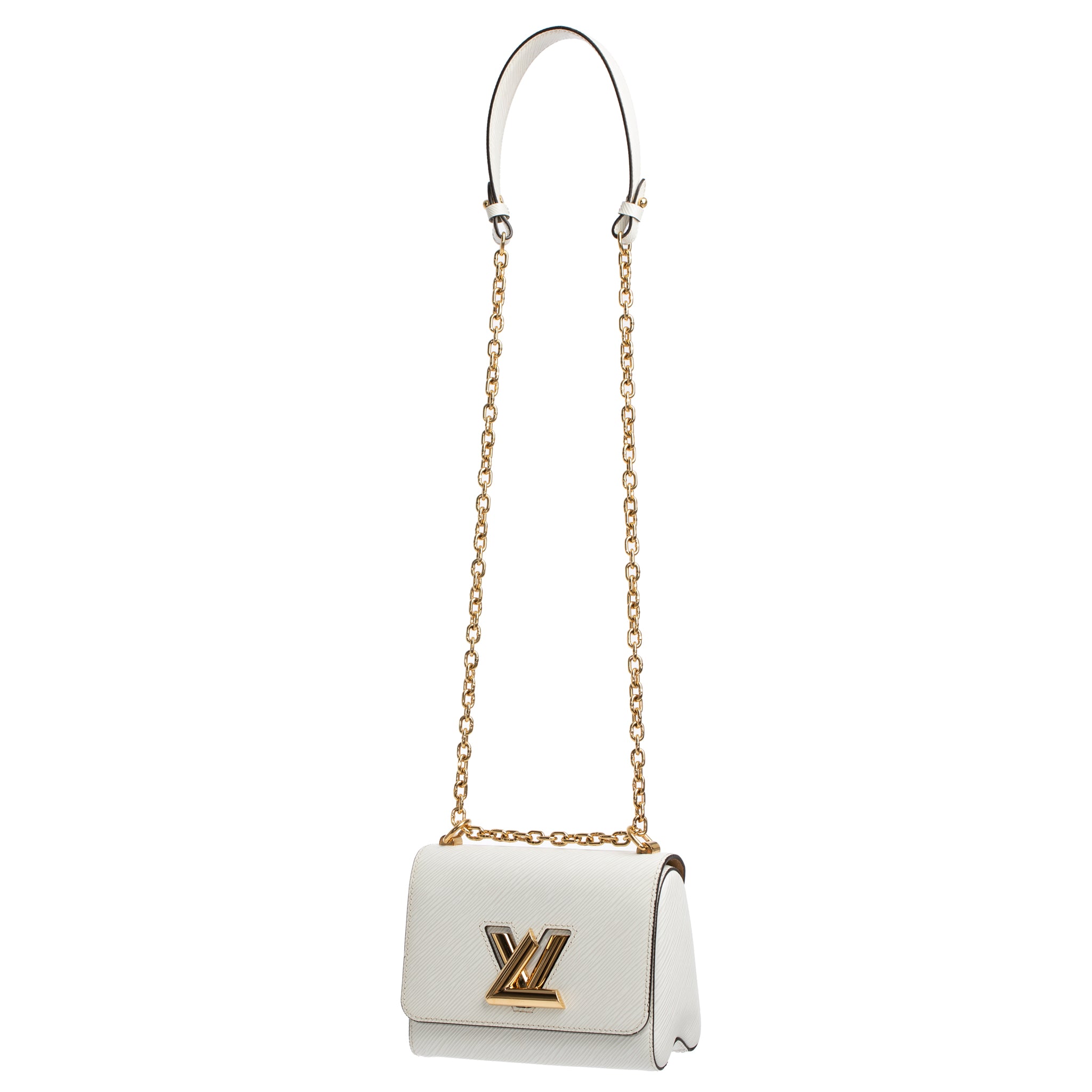 Louis Vuitton Twist Shoulder Bag Ivory Epi Leather Gold Tone Hardware