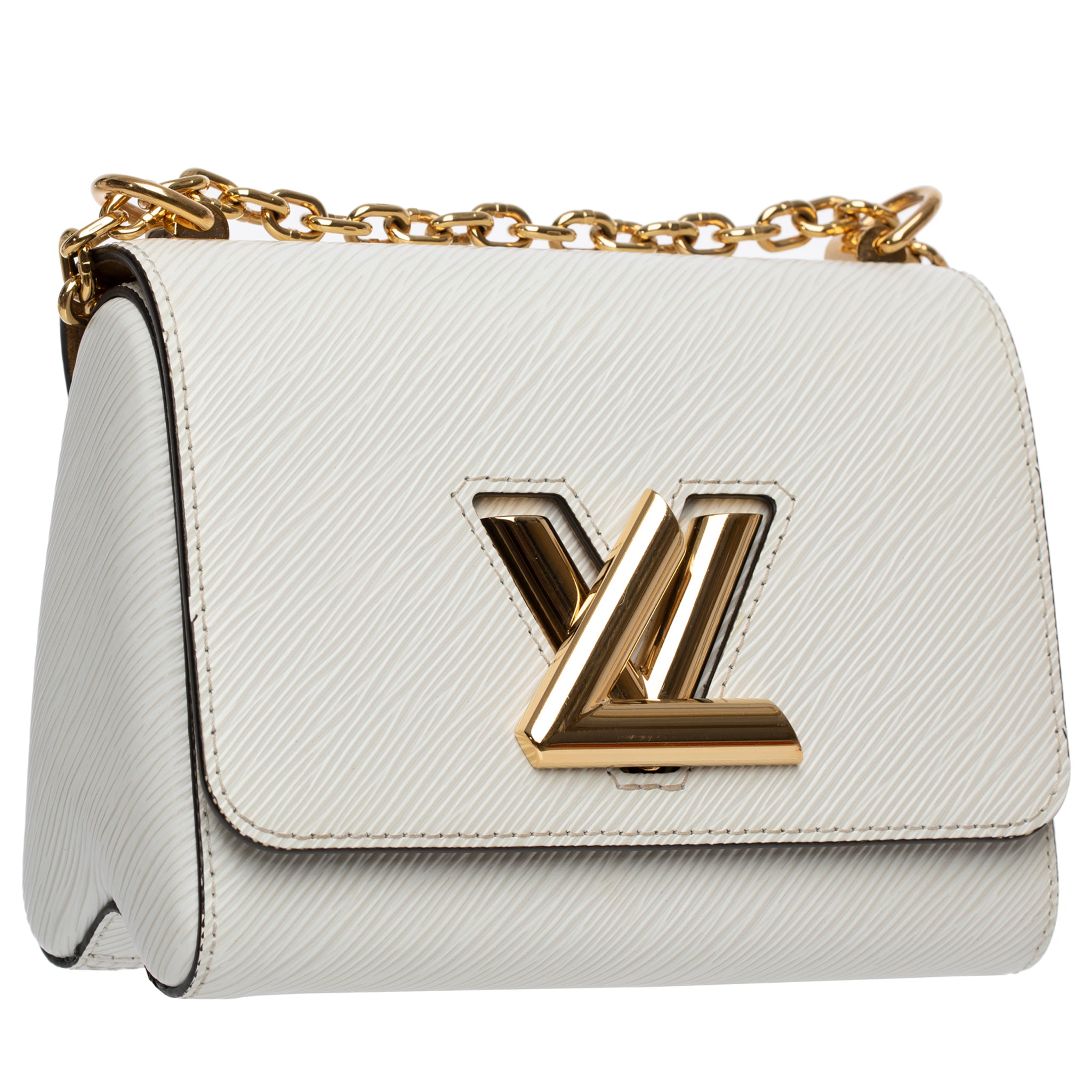 Louis Vuitton Twist Shoulder Bag Ivory Epi Leather Gold Tone Hardware