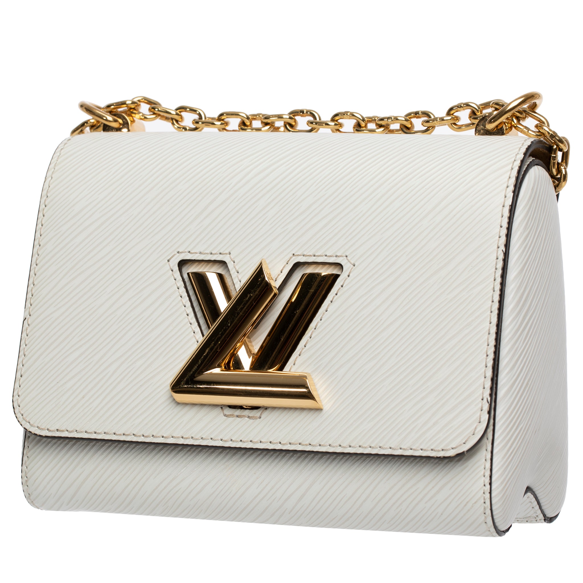Louis Vuitton Twist Shoulder Bag Ivory Epi Leather Gold Tone Hardware