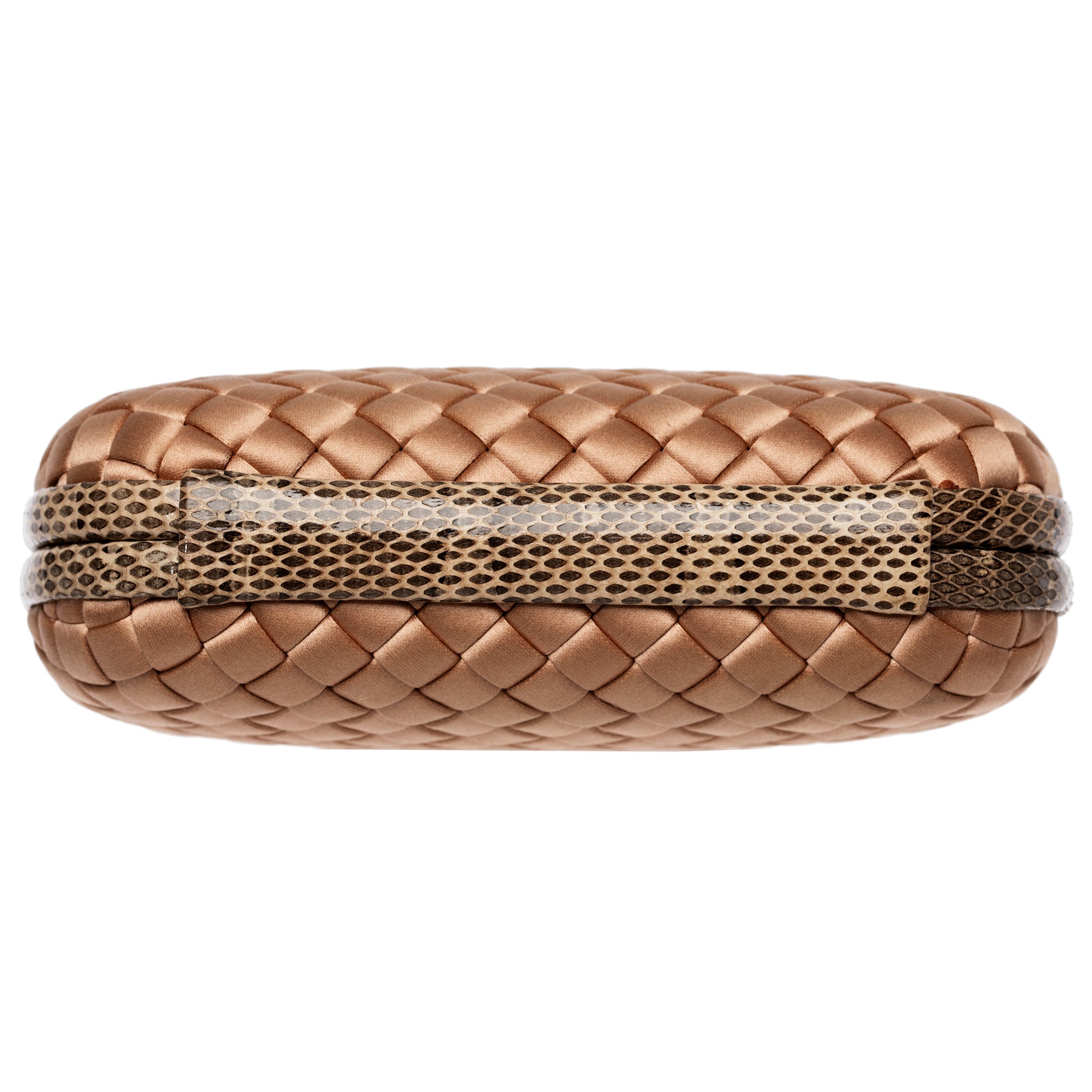 Bottega Veneta Intrecciato Knot Clutch In Dusty Pink