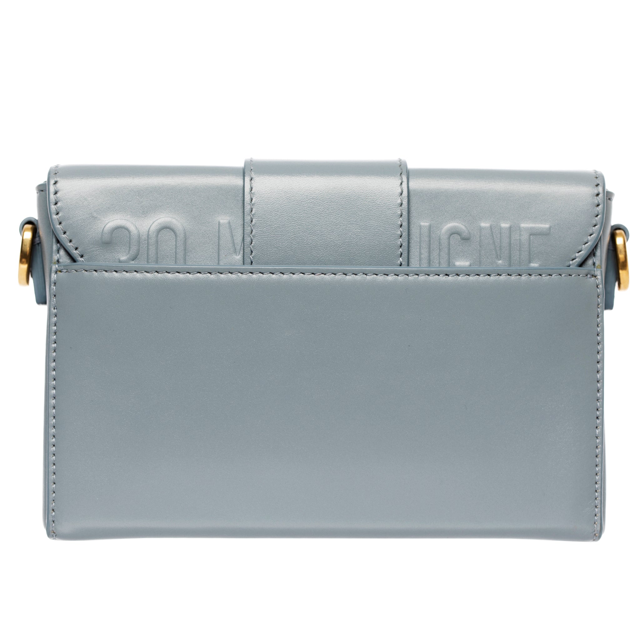 Christian Dior 30 Montaigne Bag Blue-Grey Leather Gold Tone Hardware