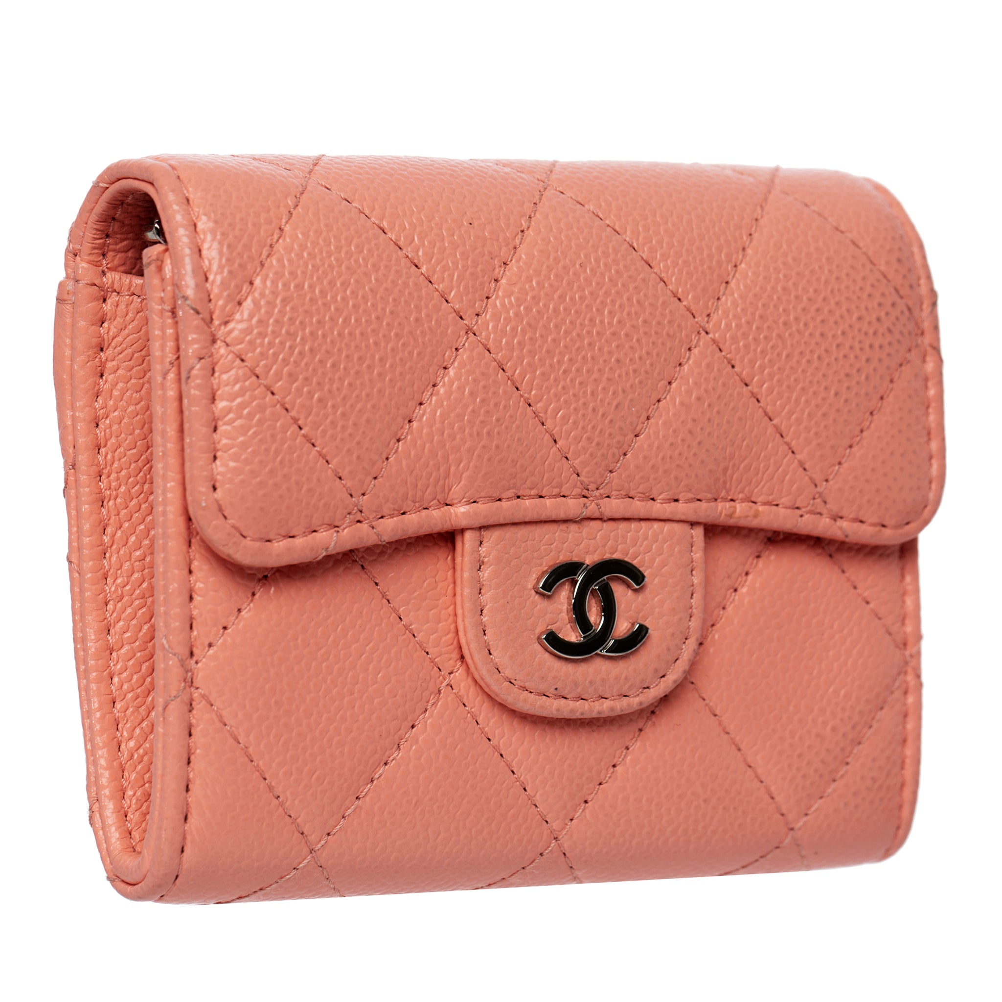 Chanel Small Wallet-On-Chain Pink Caviar Leather