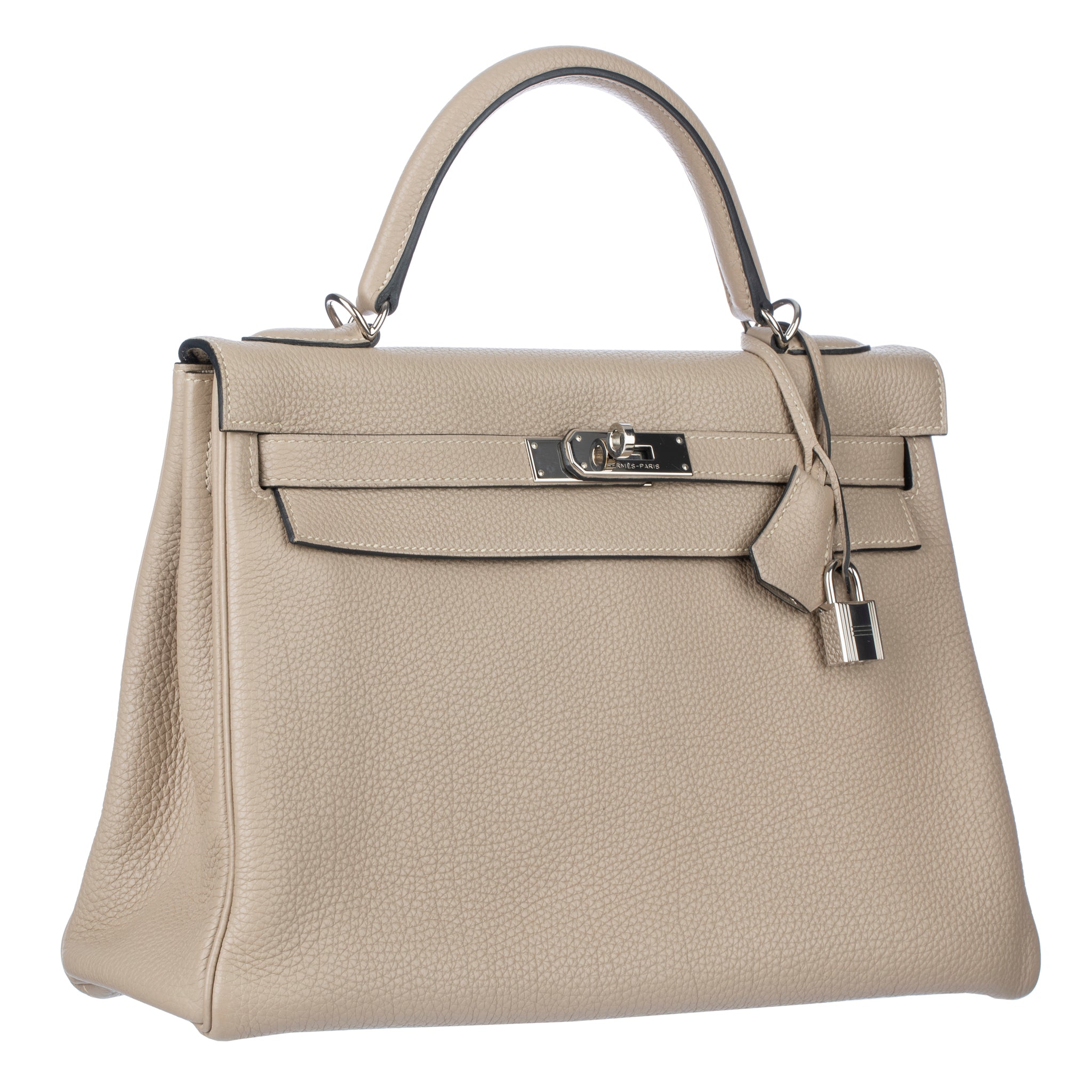 Hermes Kelly 32cm Retourne Gris Tourterelle Togo Leather Palladium Hardware
